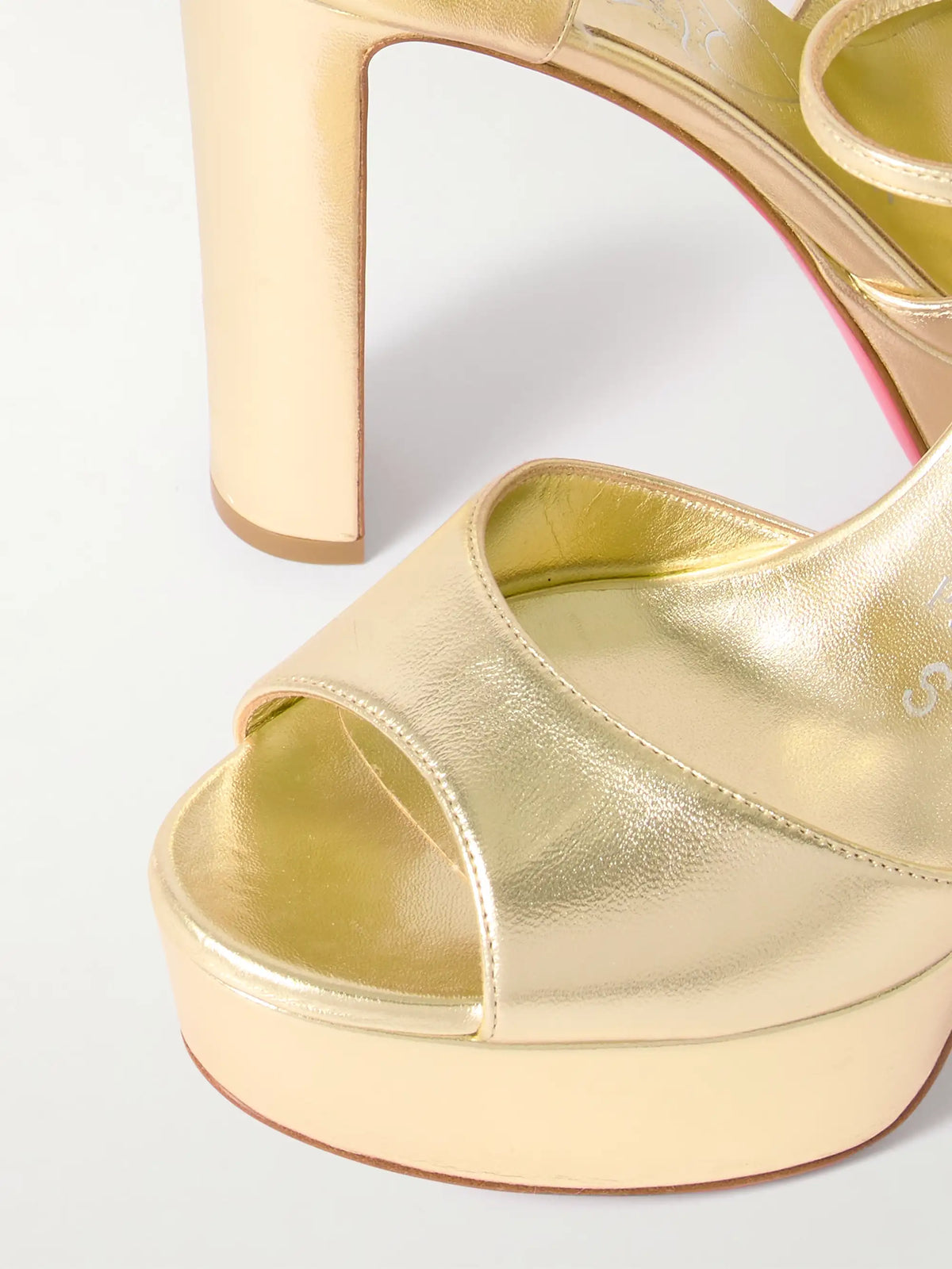 Sandaloo 130 Mirrored-leather Platform Sandals