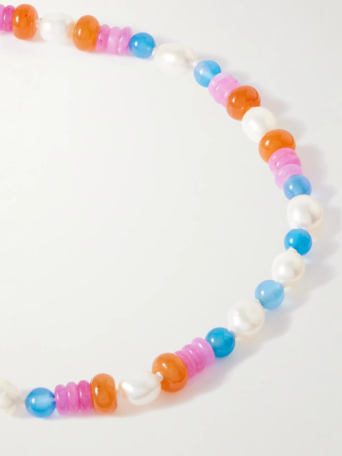 Turkish Delight Silver Multi-stone And Silk Necklace