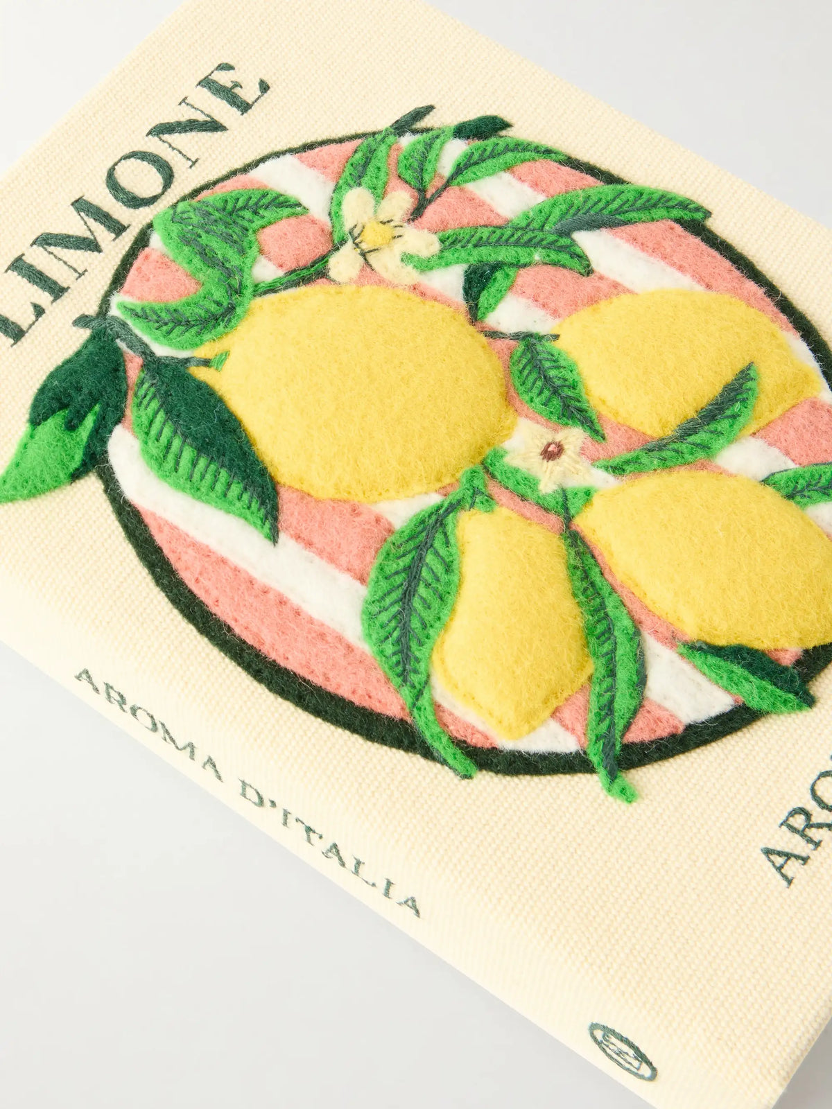 Aroma D'italia Appliquéd Embroidered Canvas Clutch