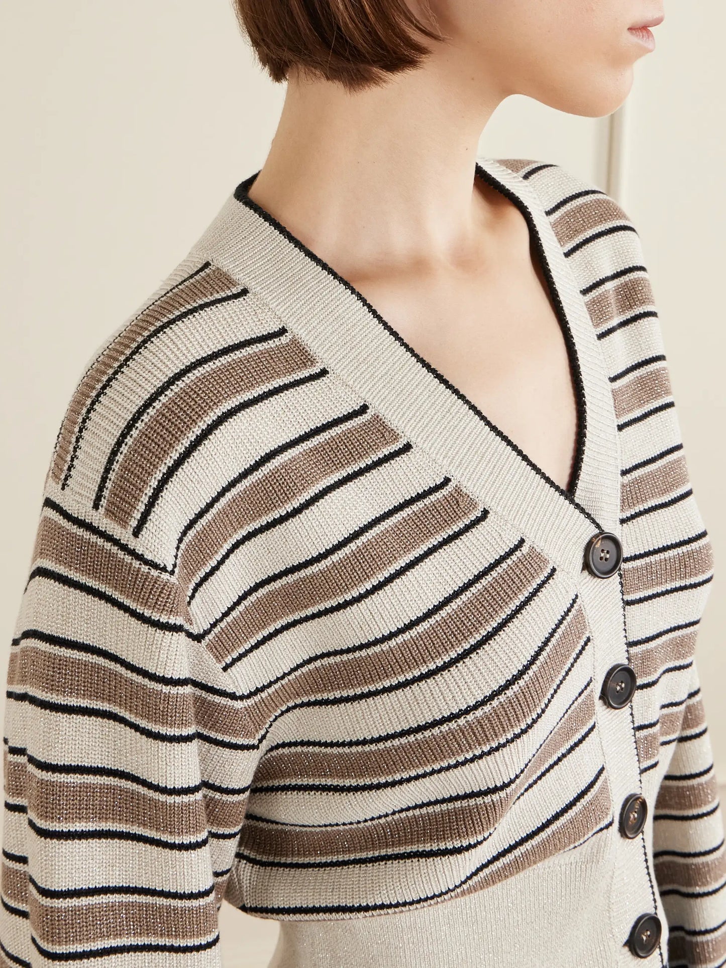 Stripe Cotton-blend Cardigan