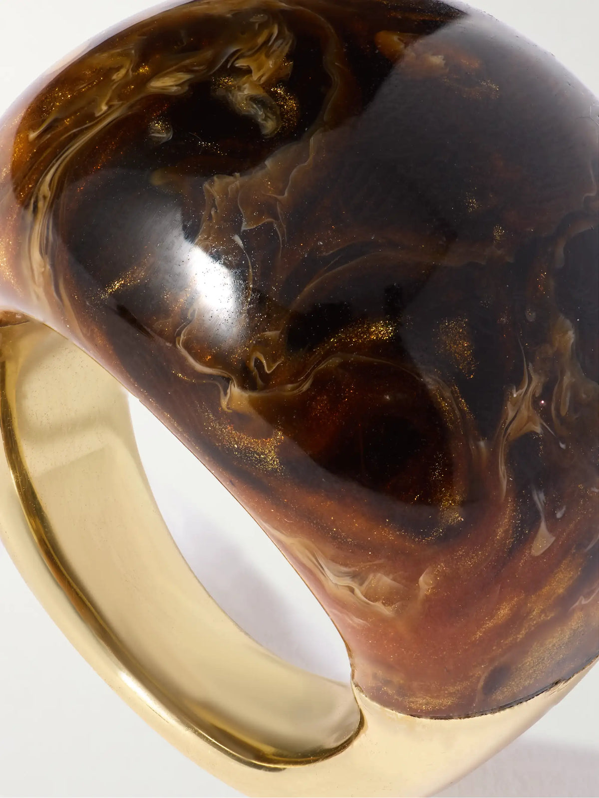 Large Gold-tone Resin Ring