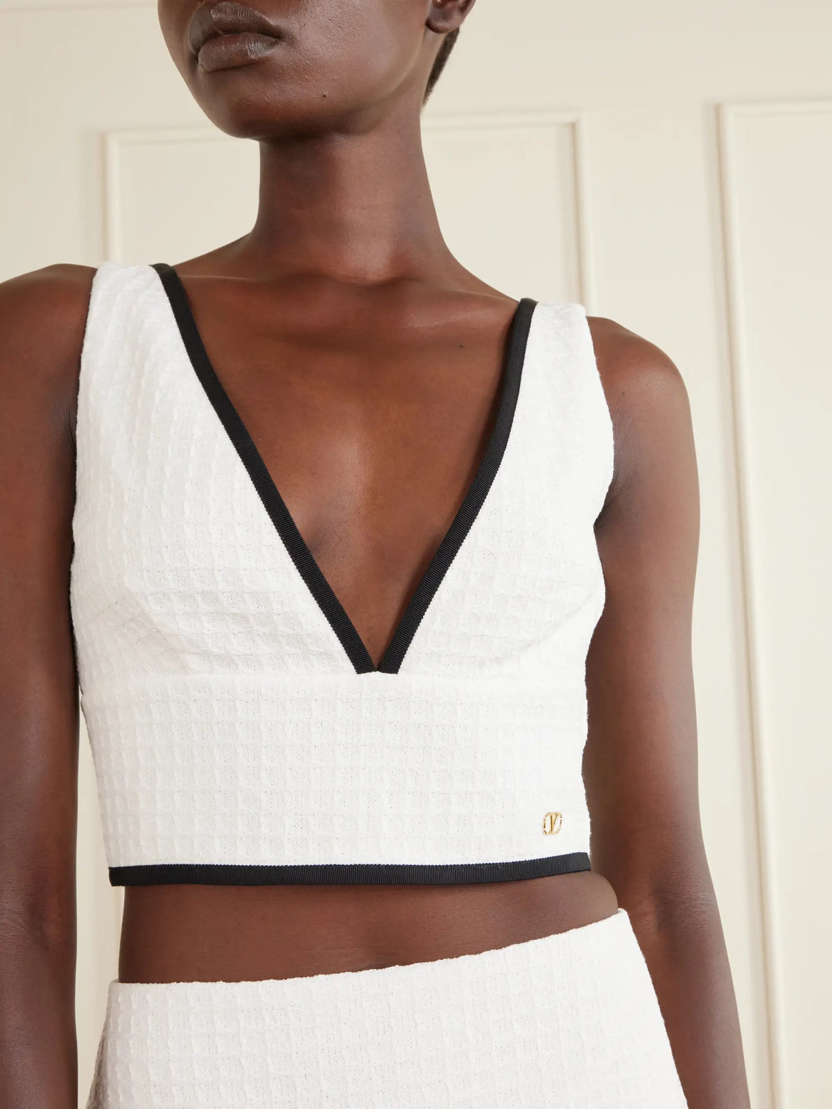 Canestrello Cropped Cotton-tweed Top
