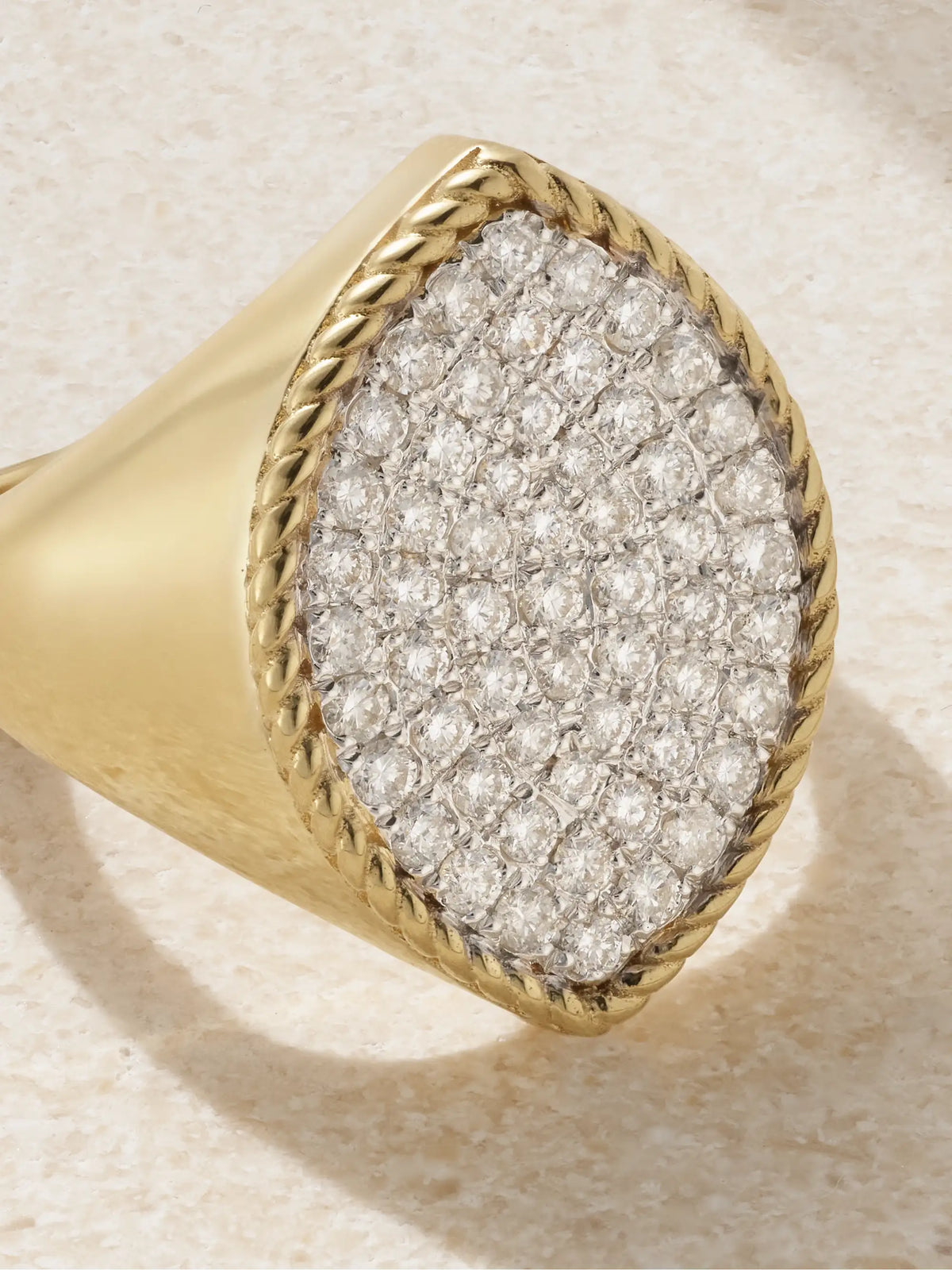 Chevalière Marquise 18-karat Gold Diamond Signet Ring