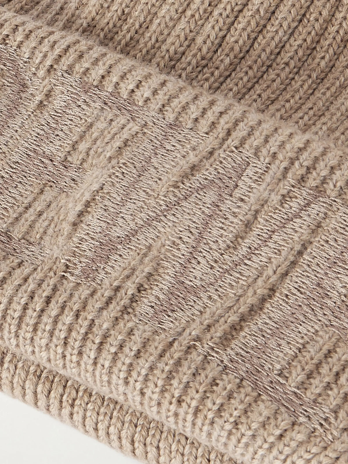 Embroidered Ribbed Wool Beanie