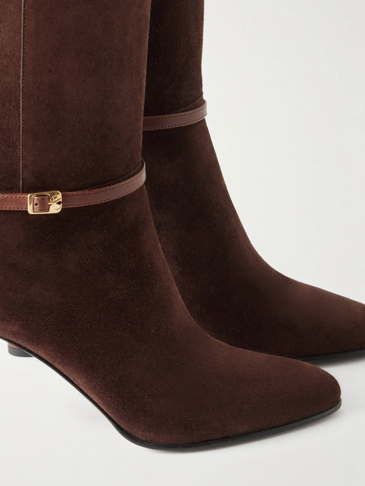 Pattie 85 Buckle-detail Suede Knee Boots