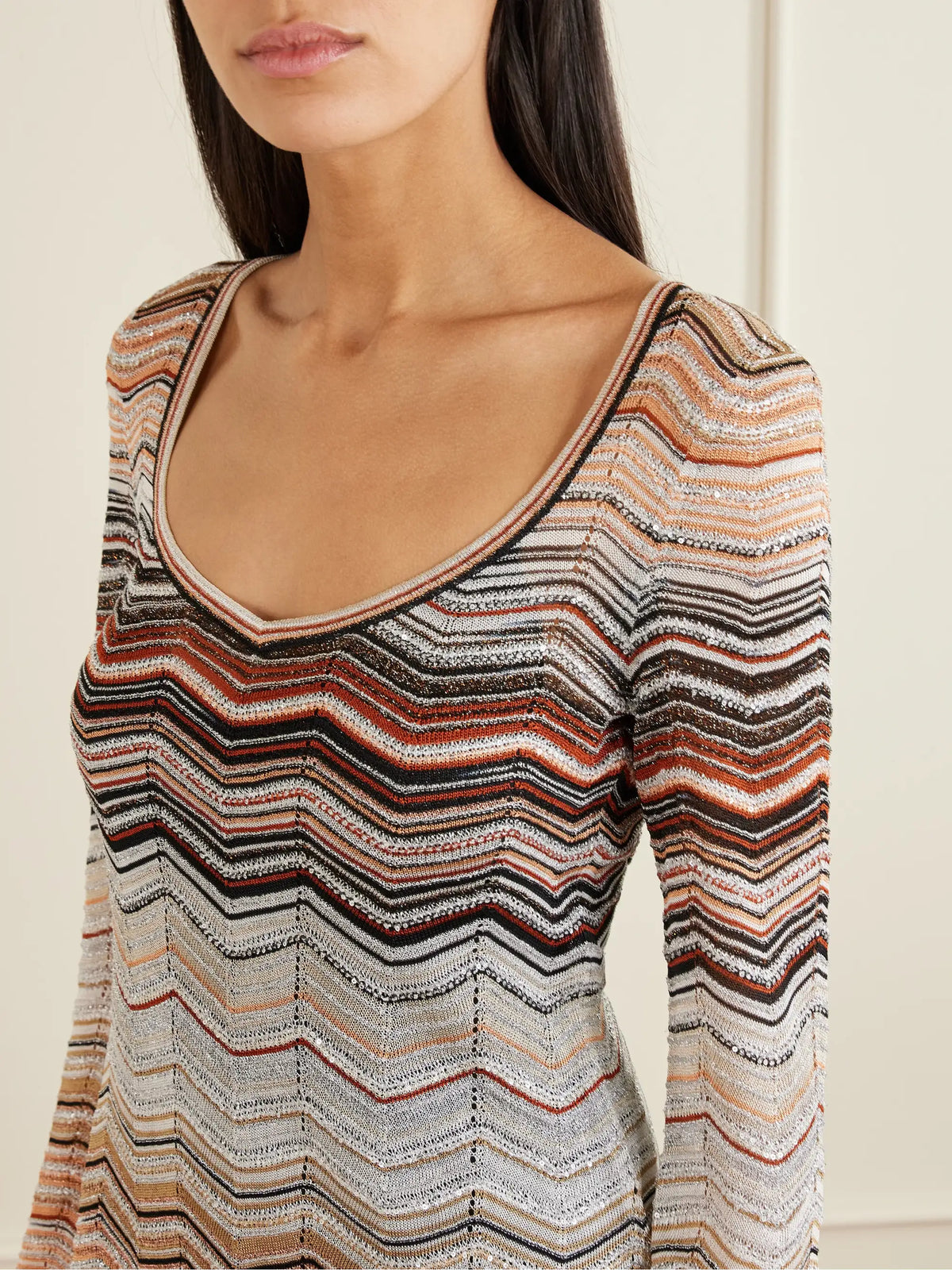 Mare Sequin-embellished Striped Metallic Crochet-knit Mini Dress