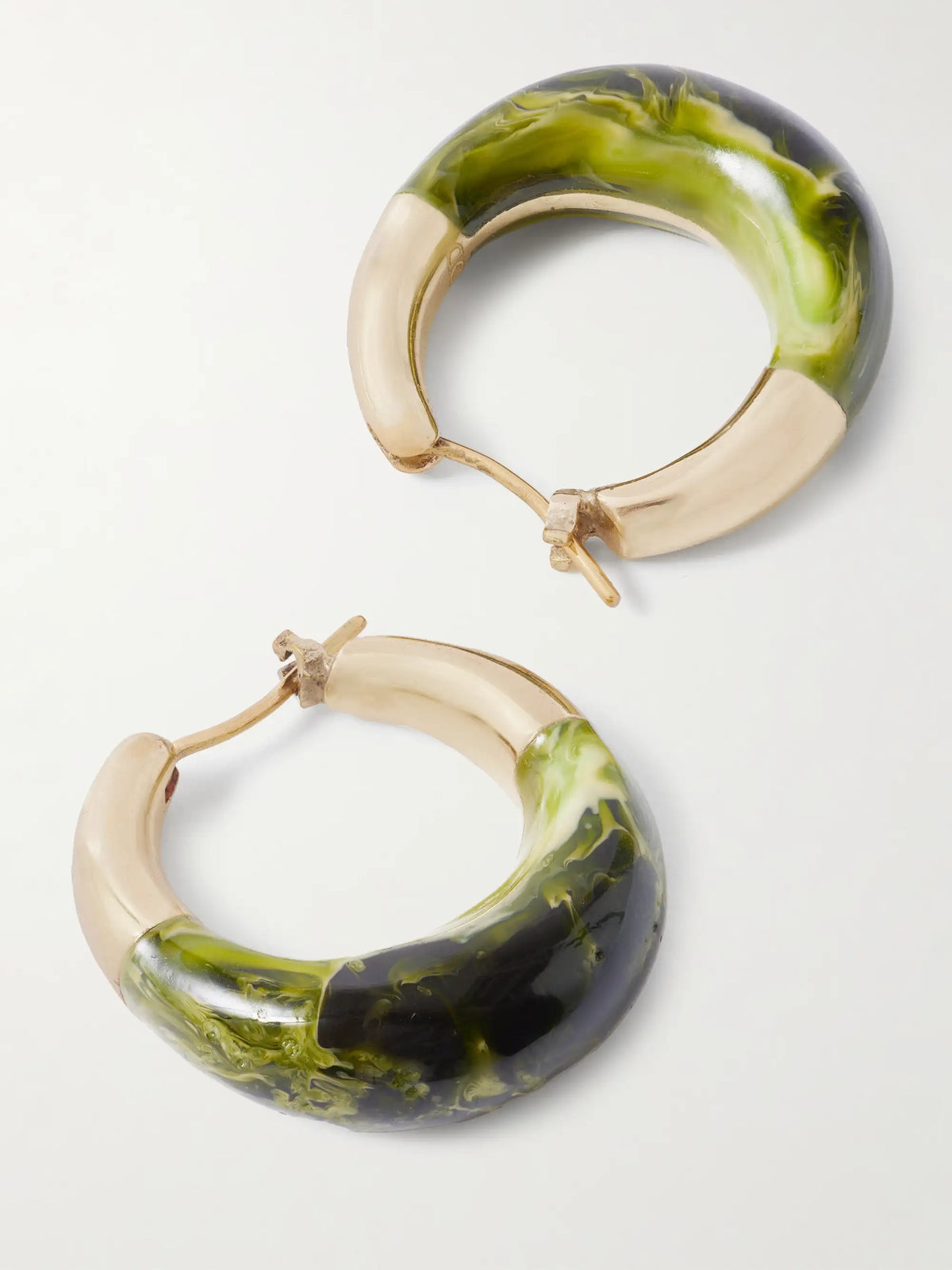 Small Gold-tone And Resin Hoop Earrings