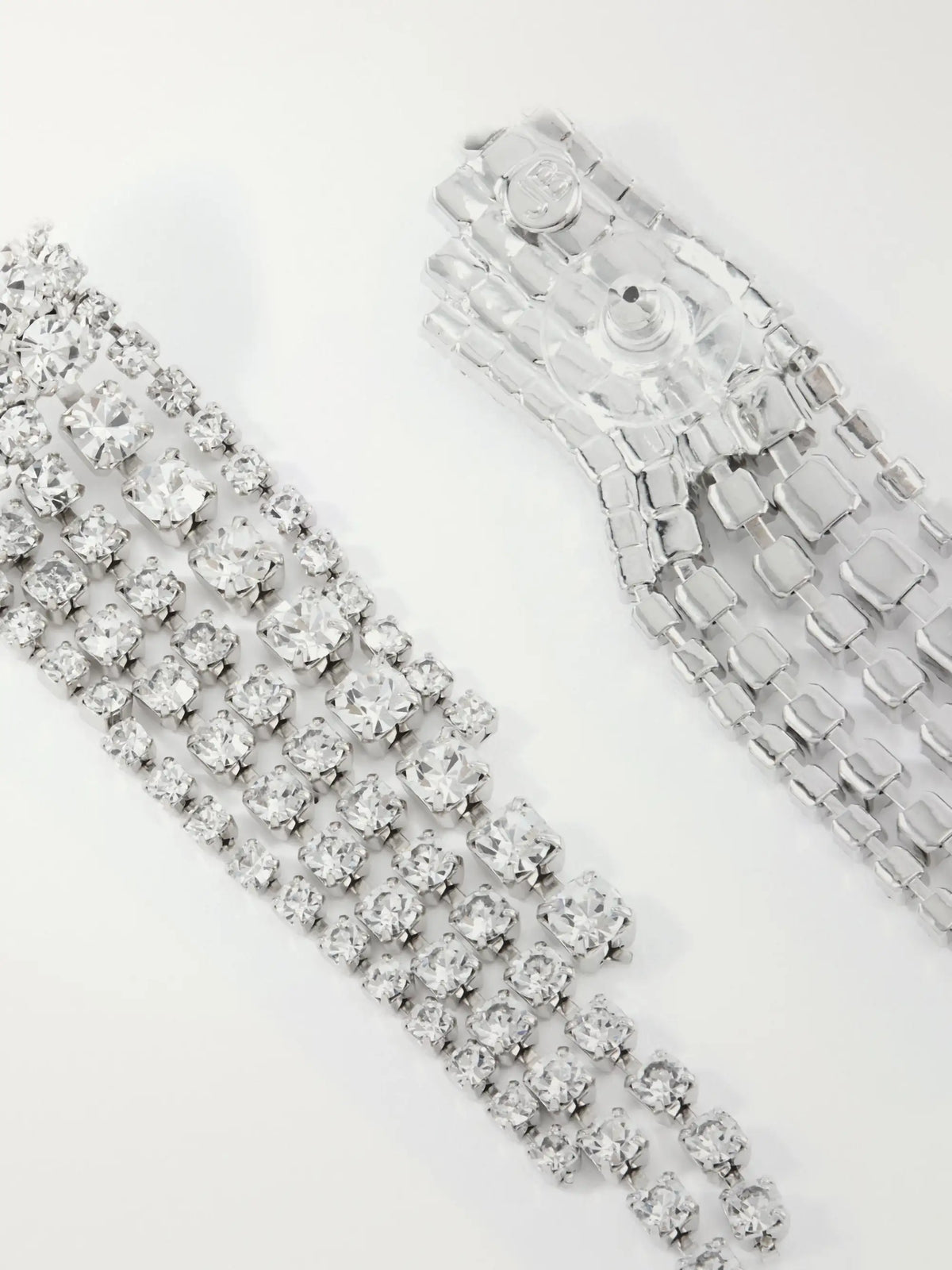 Jennifer Behr Zayla Fringed Crystal-embellished Rhodium-plated Silver-tone Metal Earrings