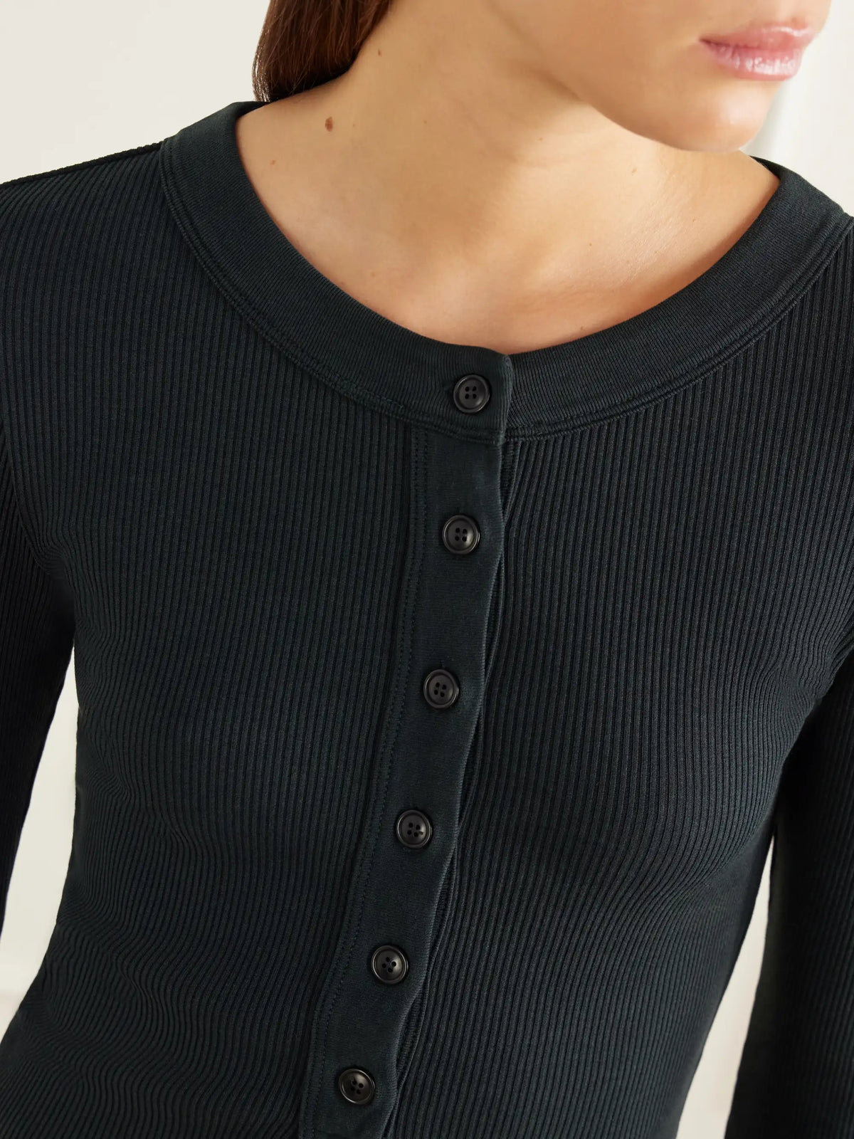 Citizens of Humanity Varra Ribbed Stretch Cotton And Lyocell-blend Henley Top