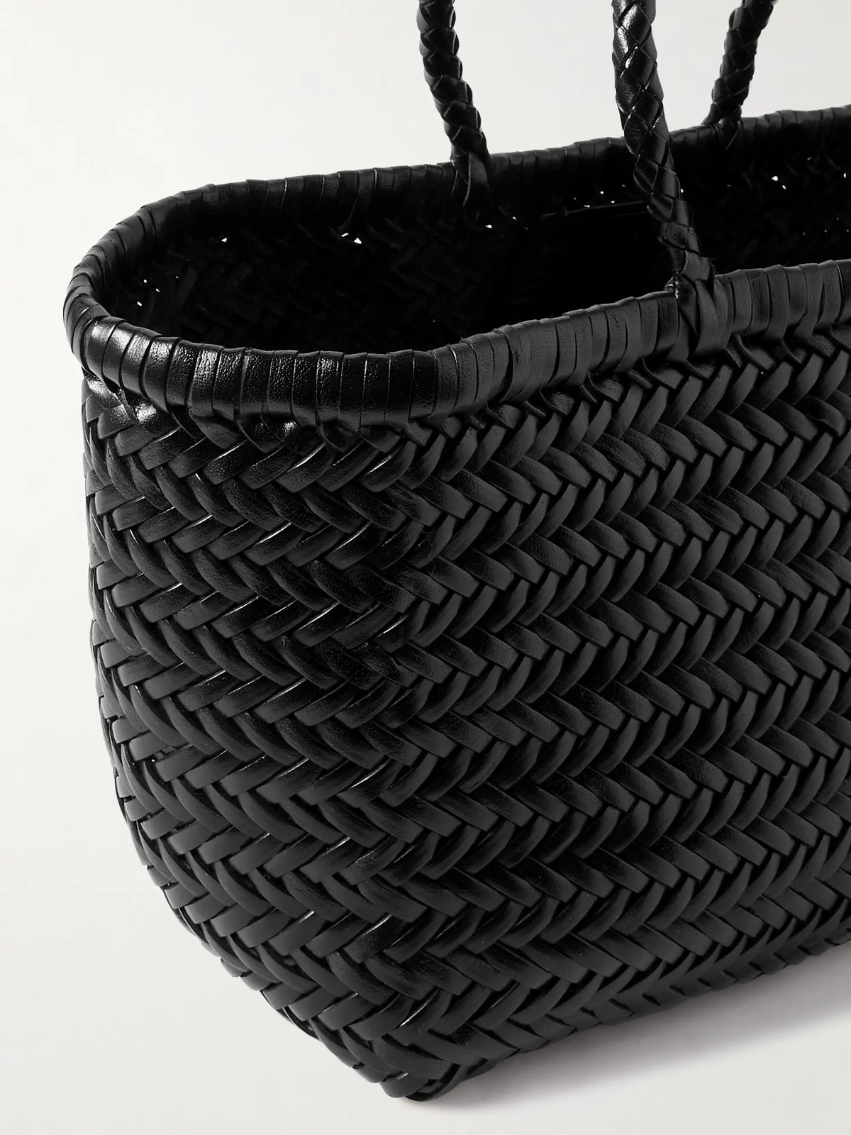 Bamboo Triple Jump Small Woven Leather Tote