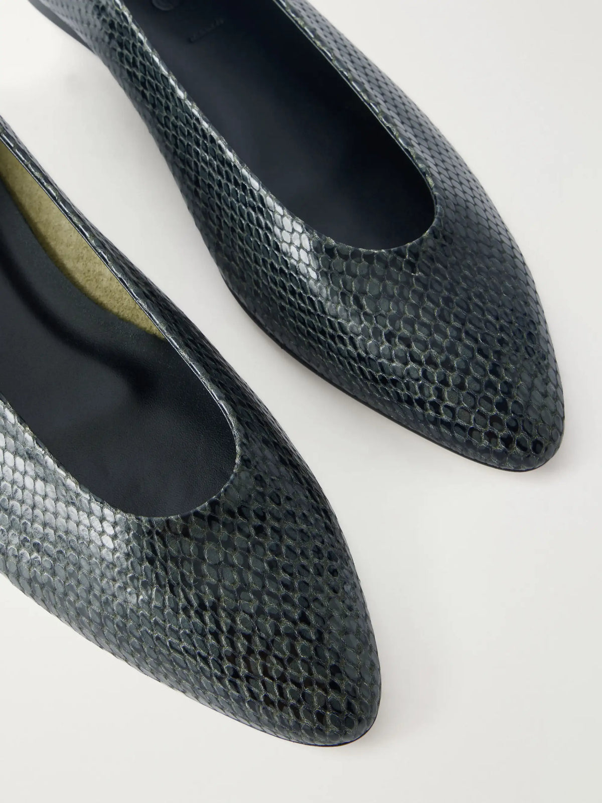 Aeyde Ellie Snake-effect Leather Ballet Flats