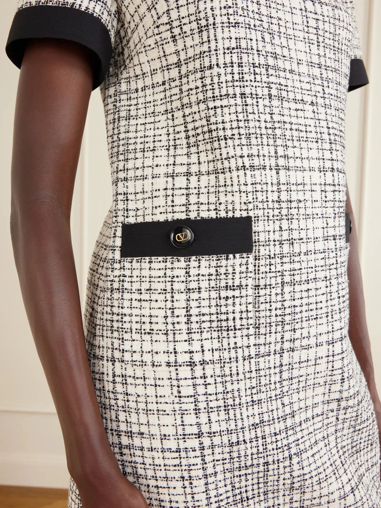 Checked Cotton-blend Tweed Mini Dress