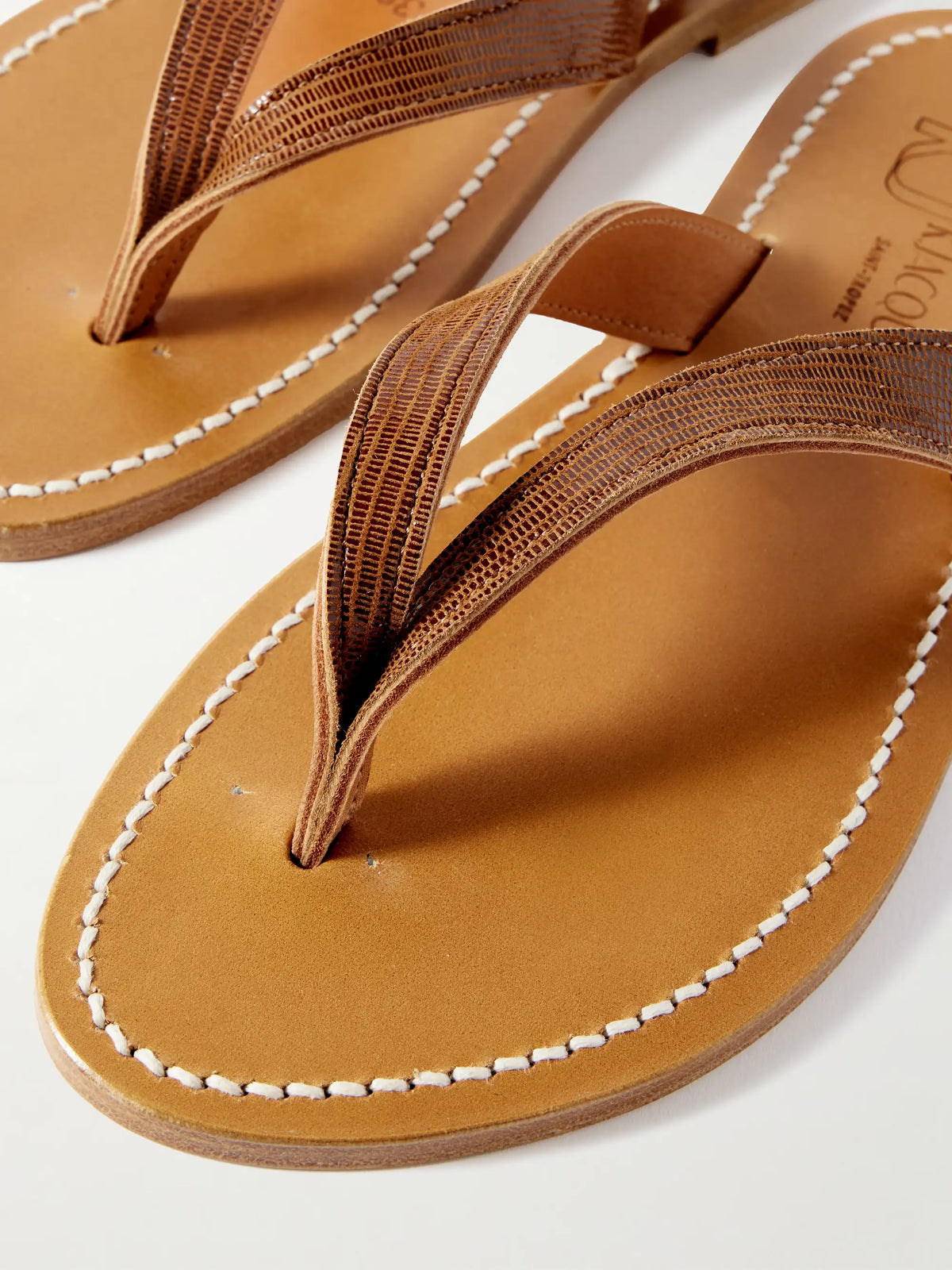 Torino Lizard-effect Leather Sandals