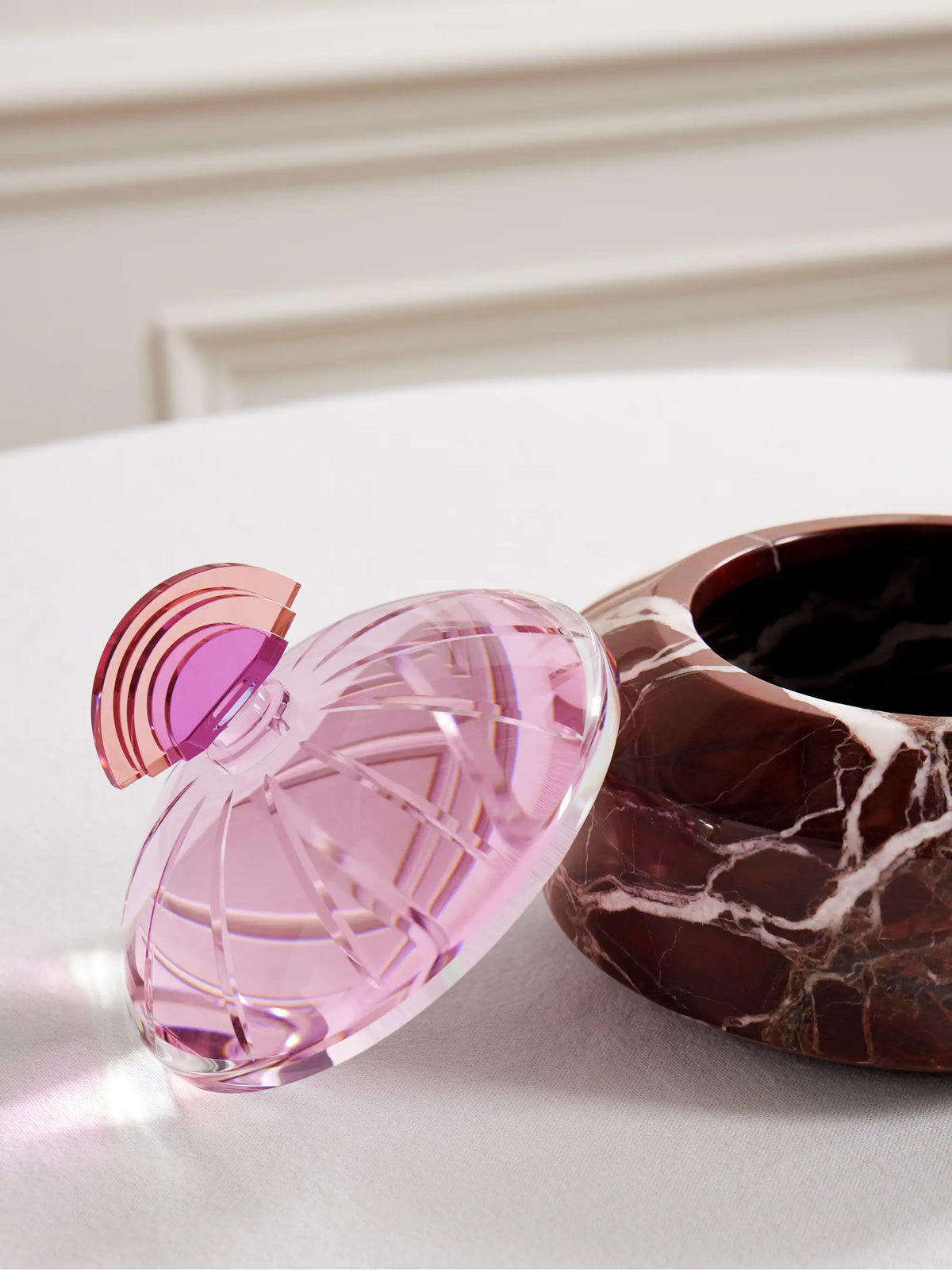 Cherry Marble And Crystal Bonbonniere