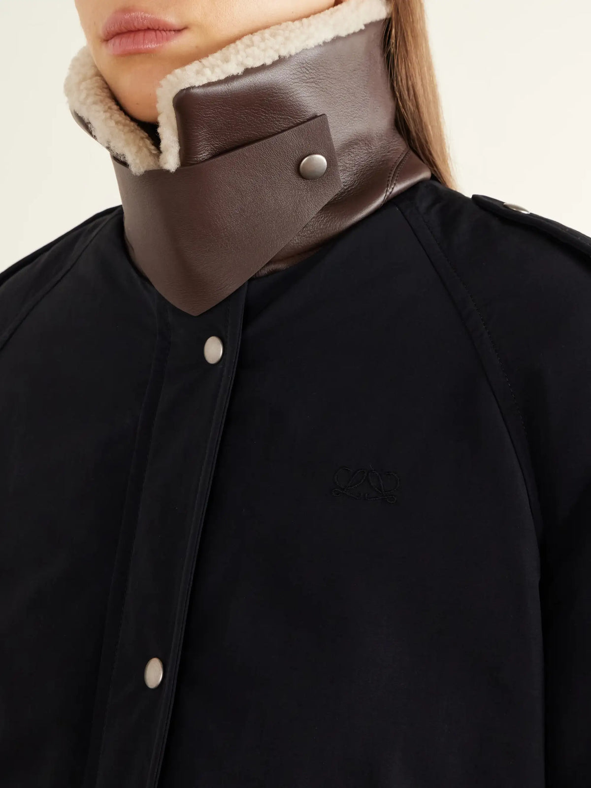 LOEWE Padded Shearling-trimmed Cotton-blend Canvas Jacket