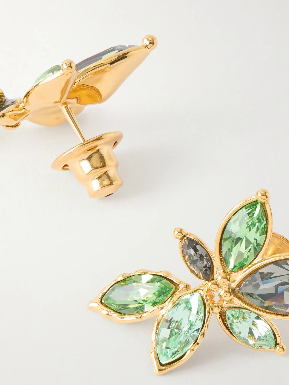 Navette Crystal-embellished Gold-tone Clip Earrings