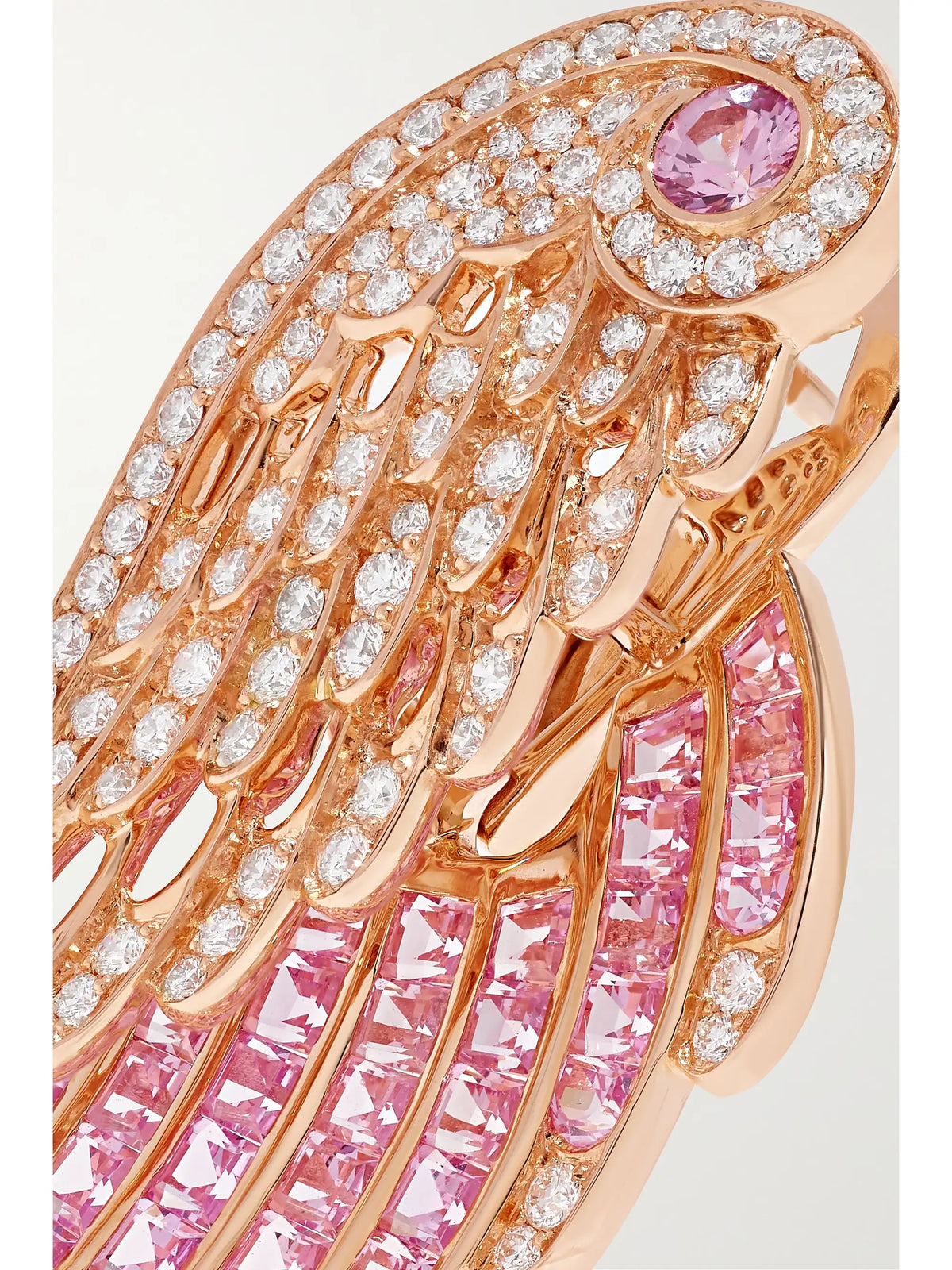 Wings Embrace 18-karat Rose Gold, Sapphire And Diamond Earrings