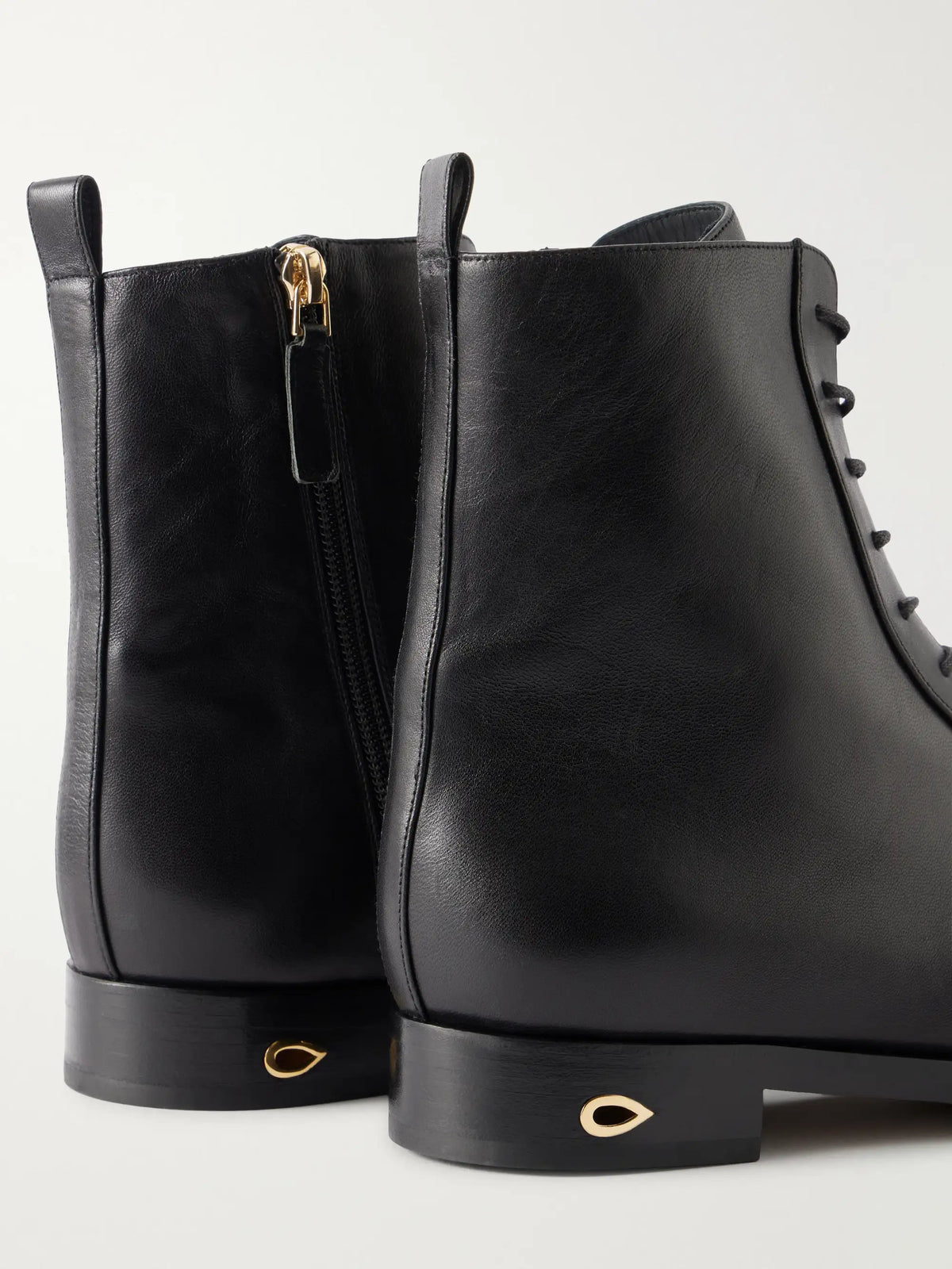 Jennifer Chamandi Brando Patent Leather-trimmed Leather Ankle Boots