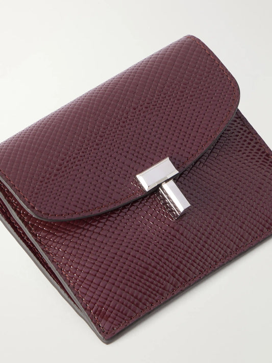 TOTEME T-lock Palmellato Patent-leather Cardholder