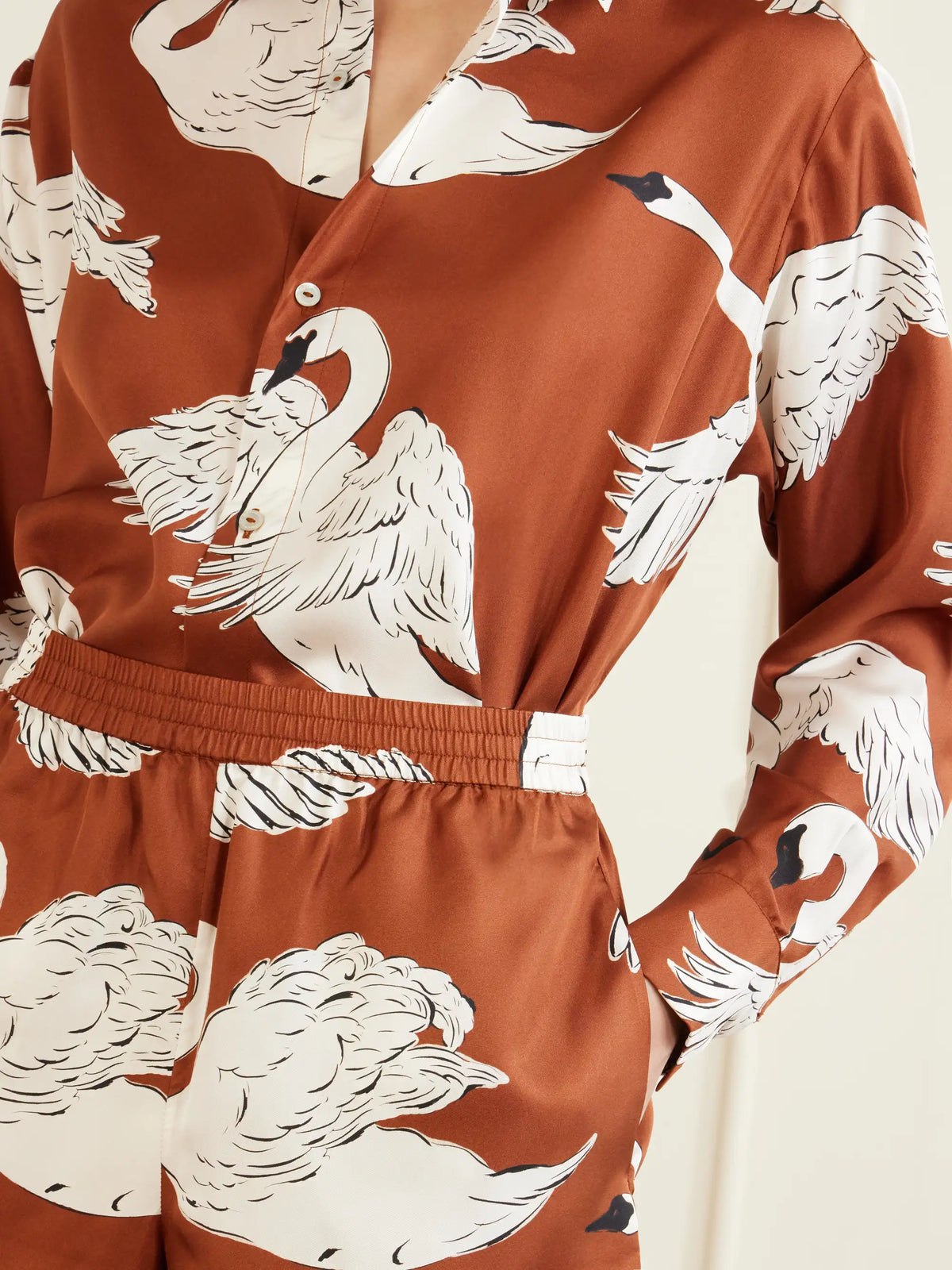 Kick Printed Silk-satin Pajama Set