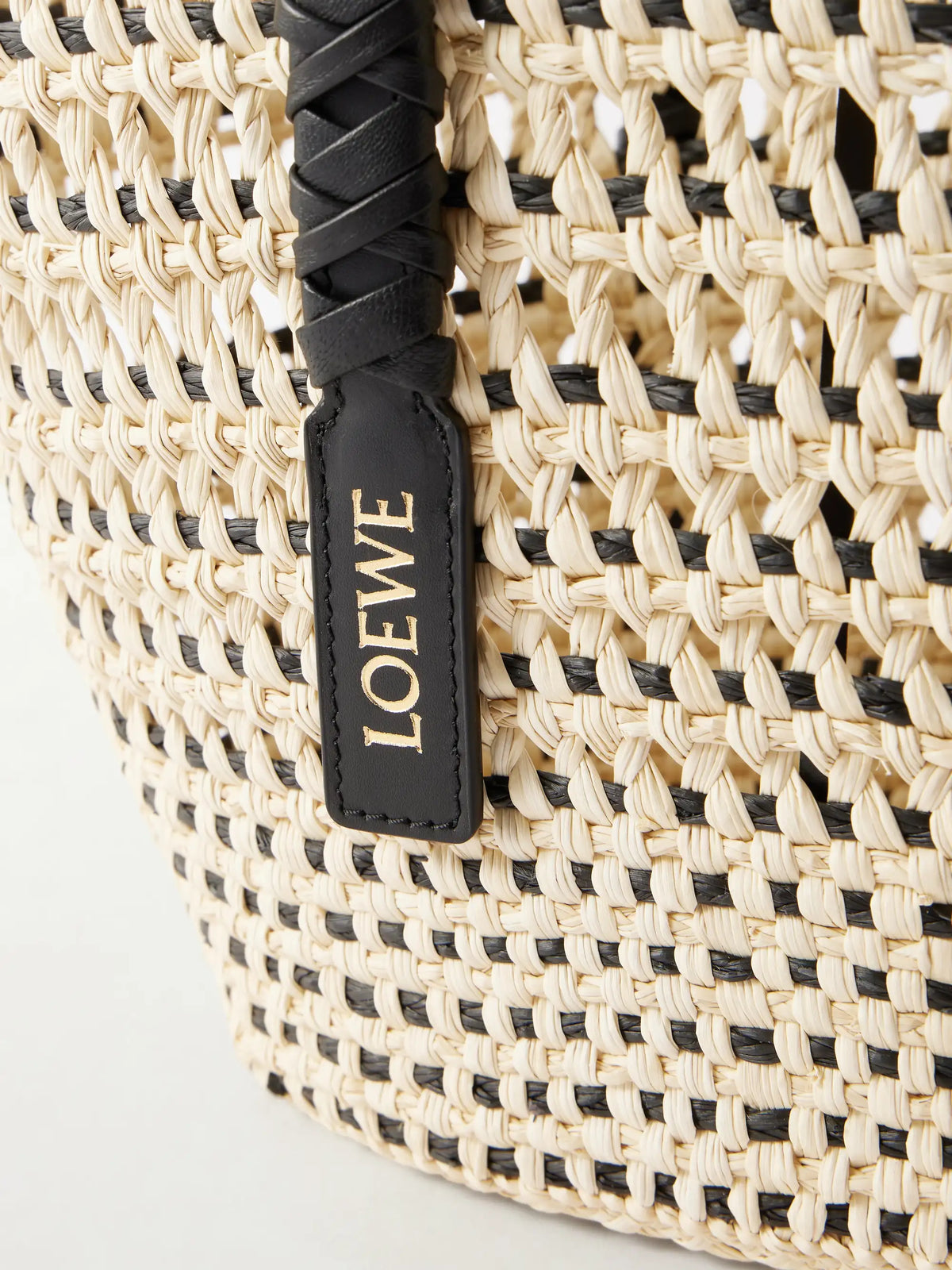 + Paula's Ibiza Braid Medium Leather-trimmed Raffia Tote