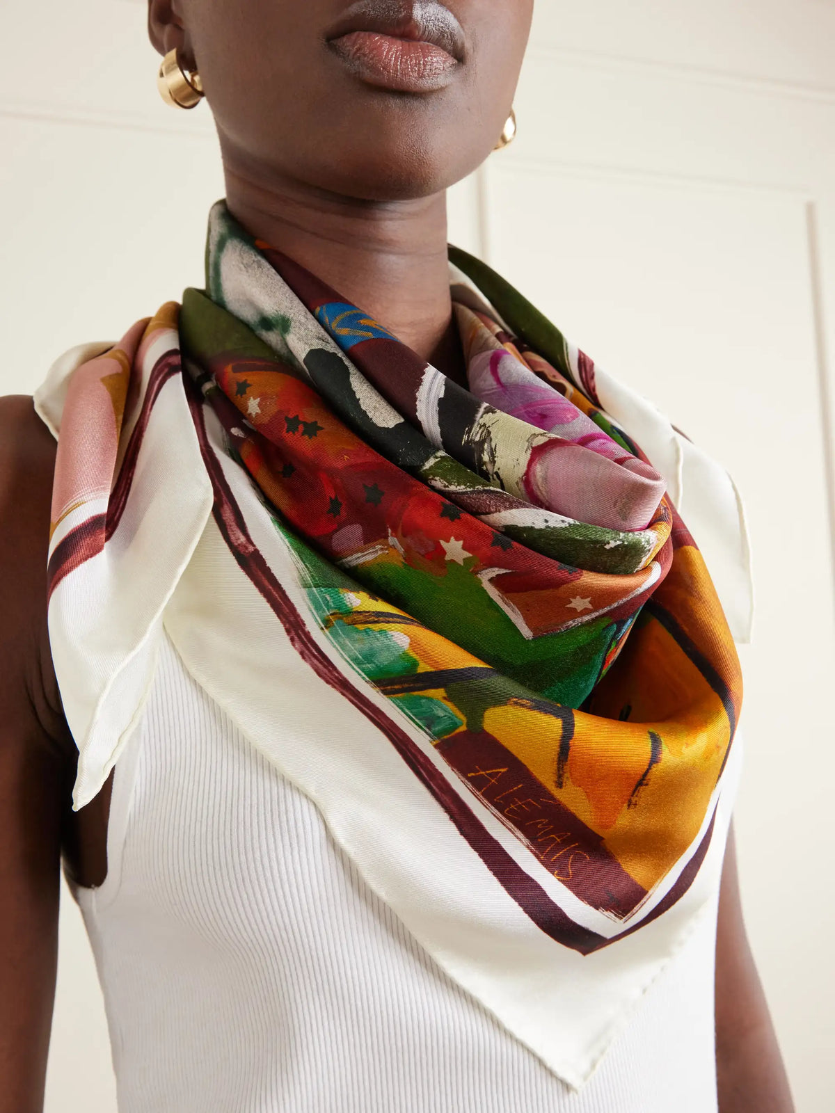 Mlak Floral-print Silk-twill Scarf