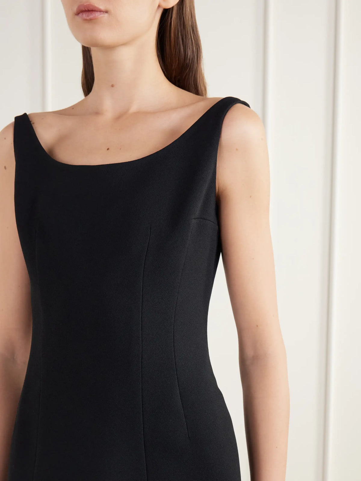 The Row Arie Darted Crepe Midi Dress