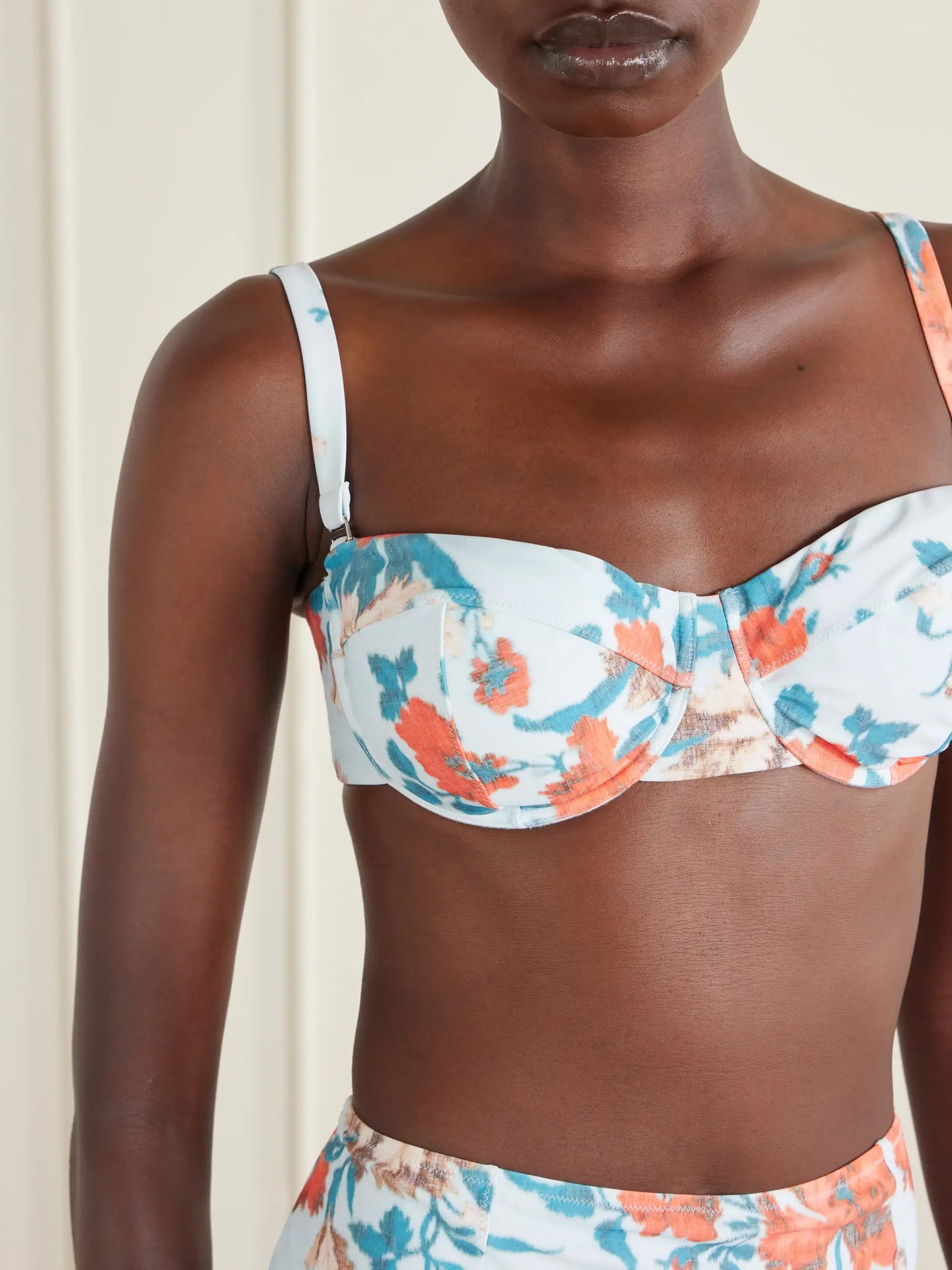 Floral-print Bikini Top