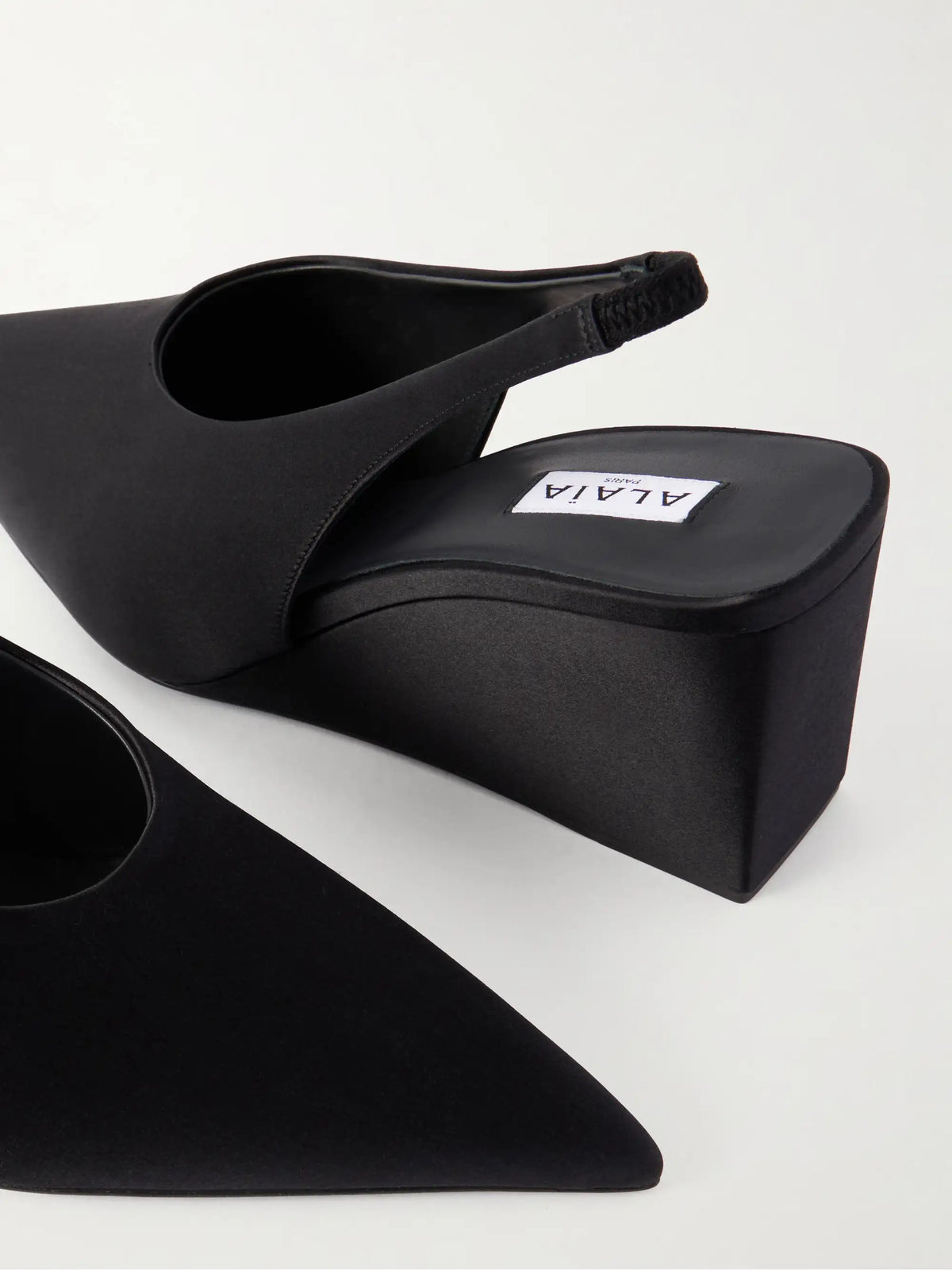 Cube 75 Satin Slingback Wedge Pumps