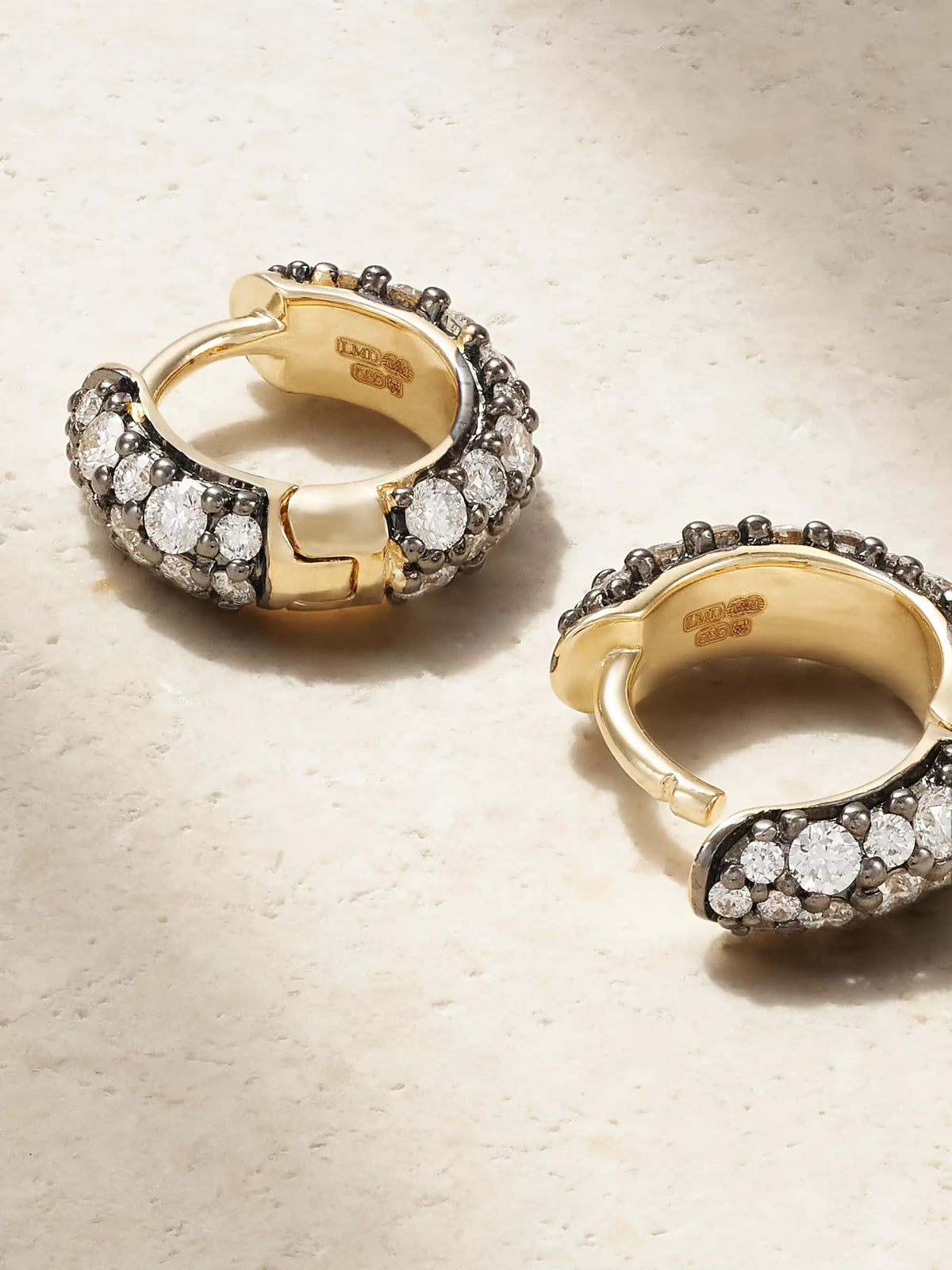 Chubby Rhodium-plated 14-karat Recycled Gold Diamond Hoop Earrings