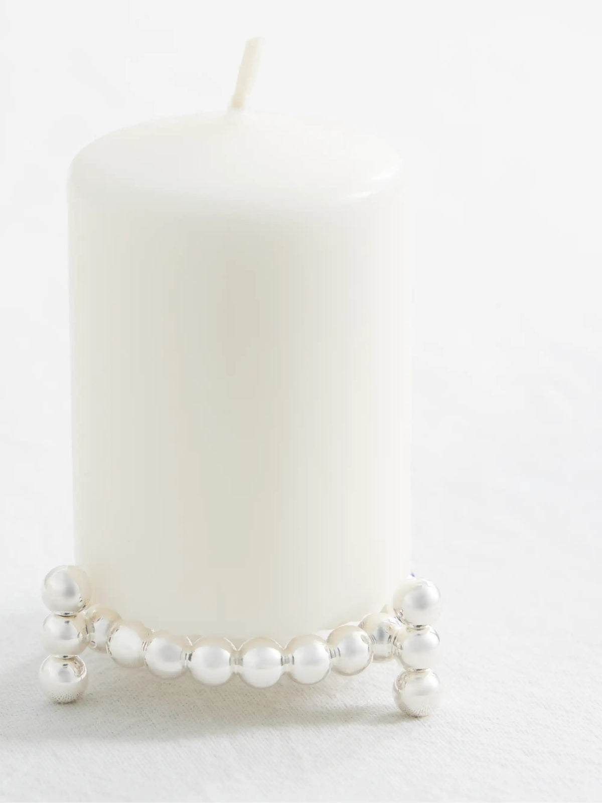 Perles Silver-plated Candle Holder