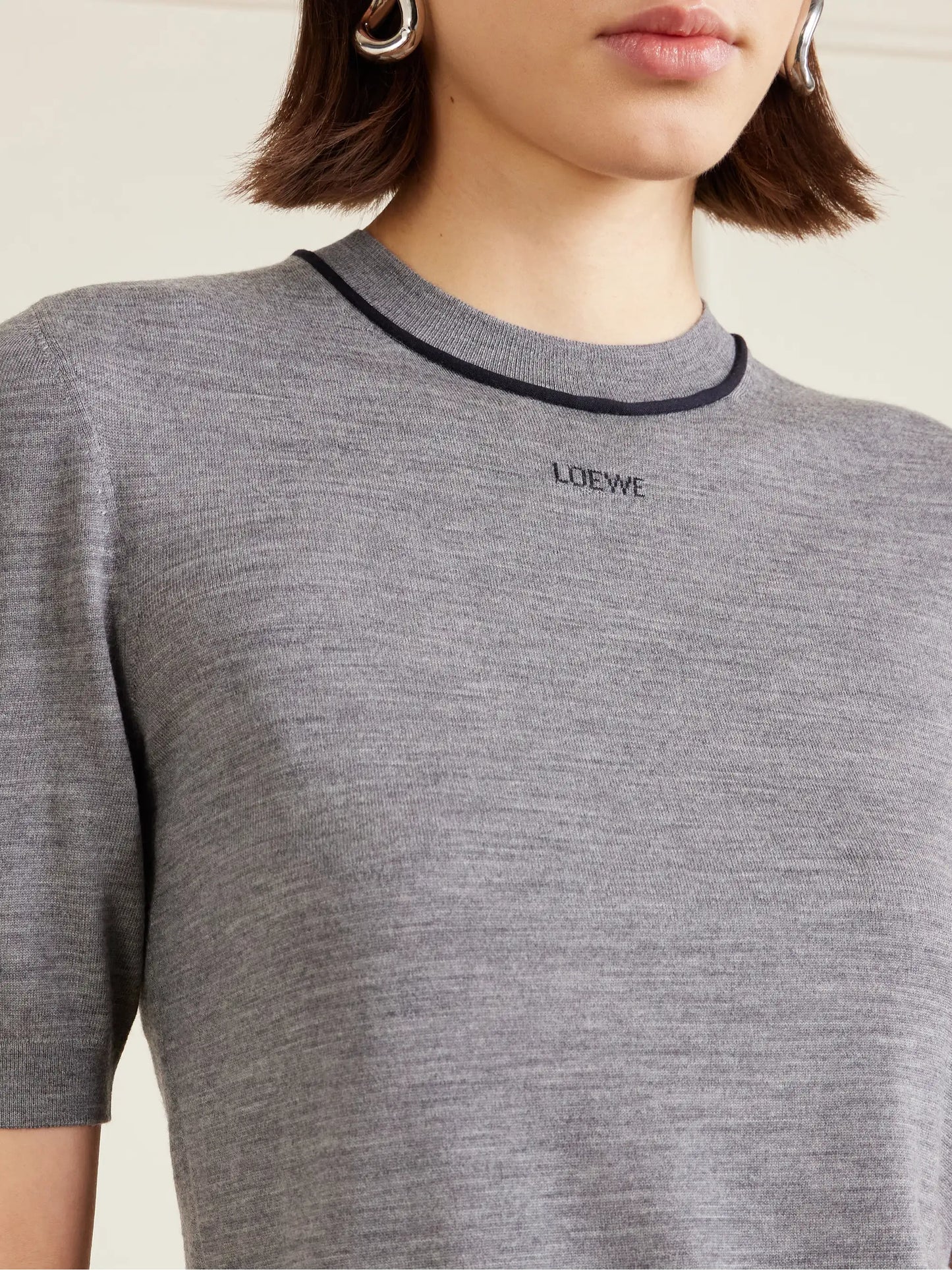 Piped Wool T-shirt
