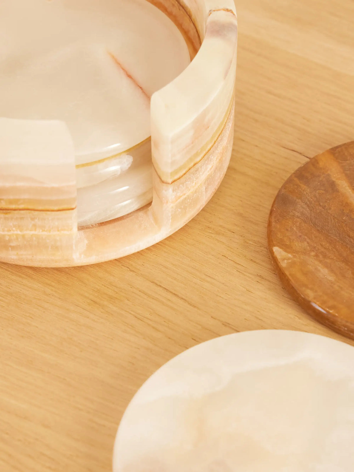 Set Of Three Onyx Coasters