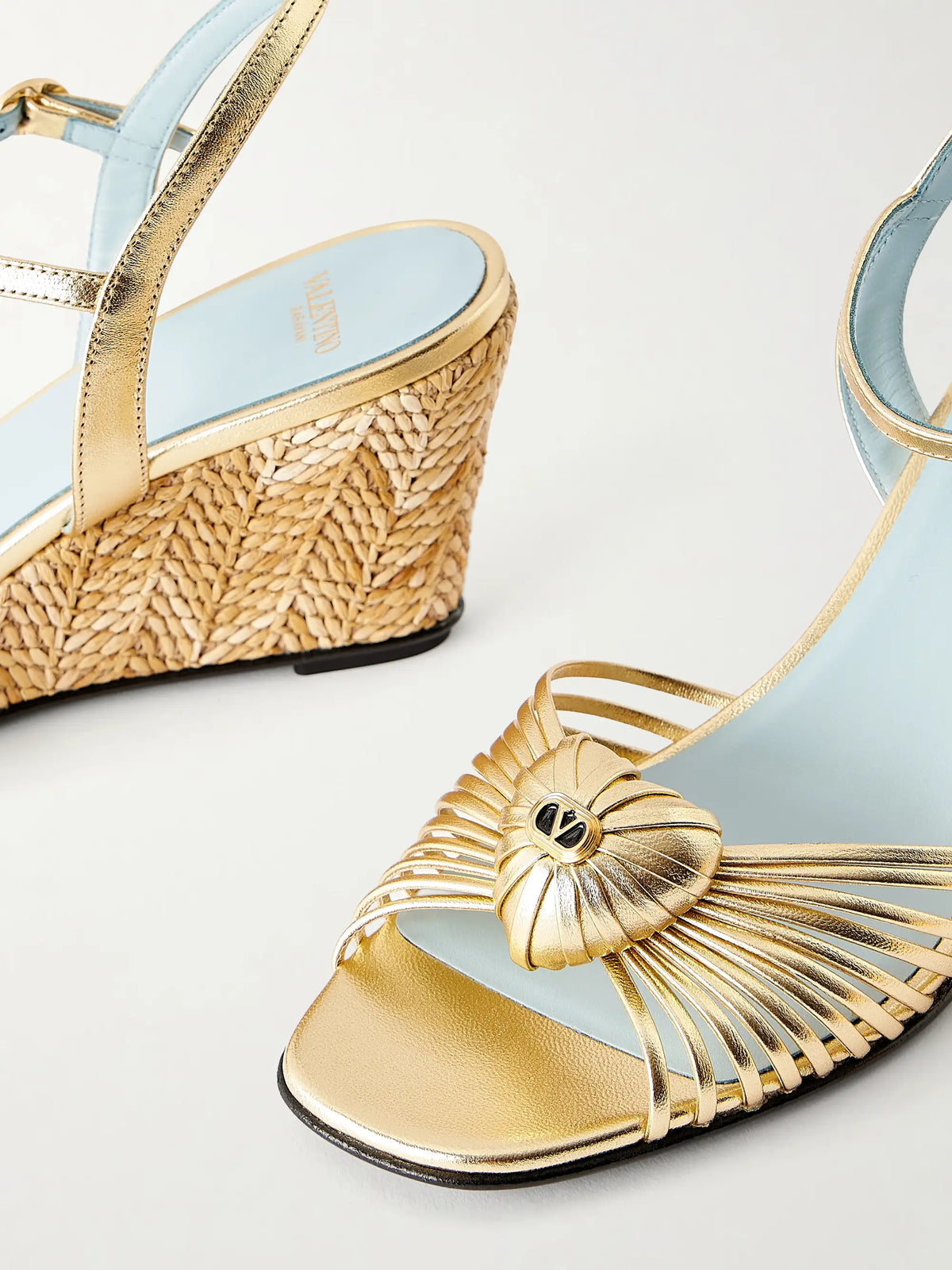 Coeur Royal 70 Embellished Leather Wedge Sandals