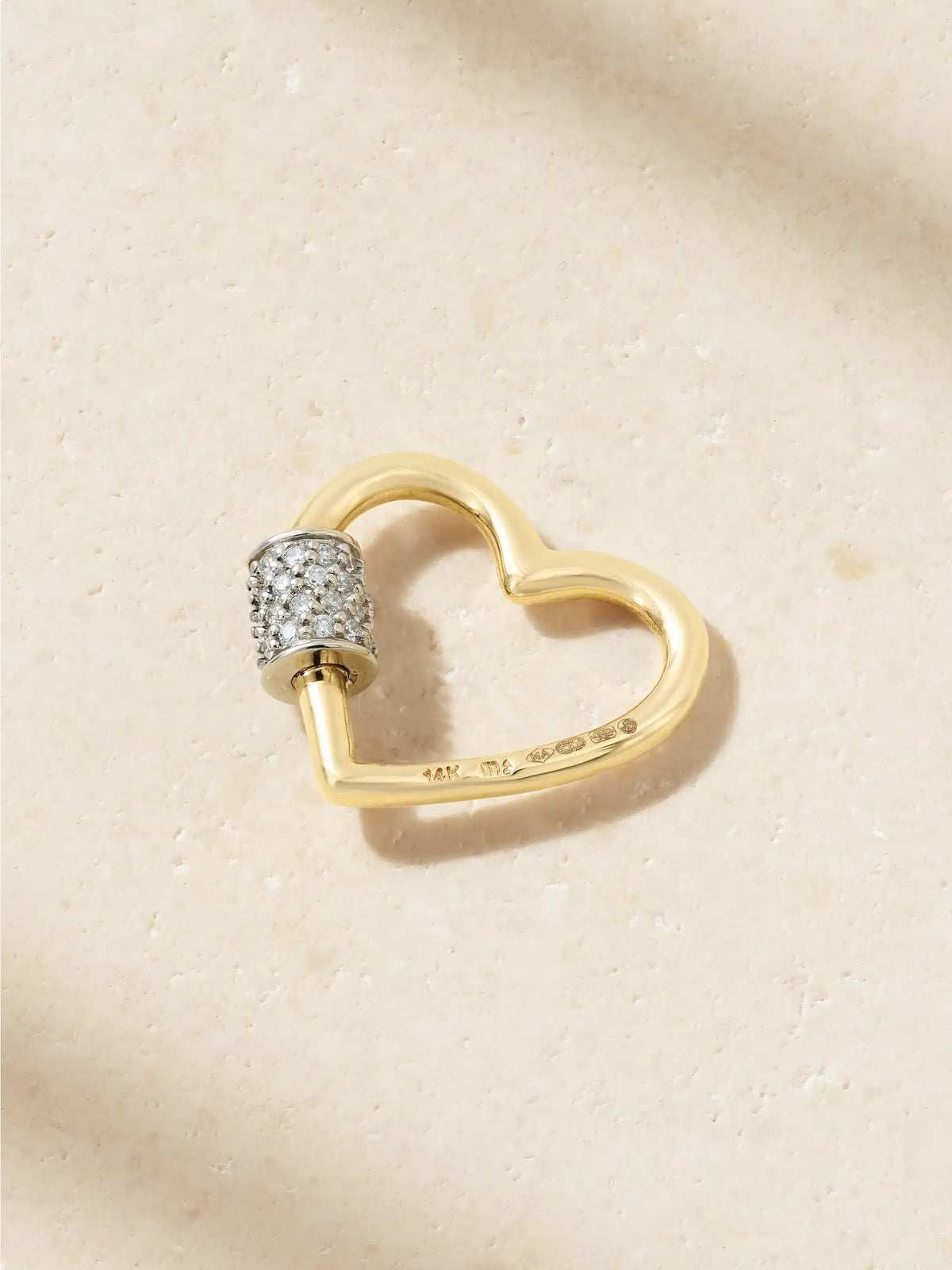 Stoned Baby Heartlock 14-karat Gold Diamond Pendant