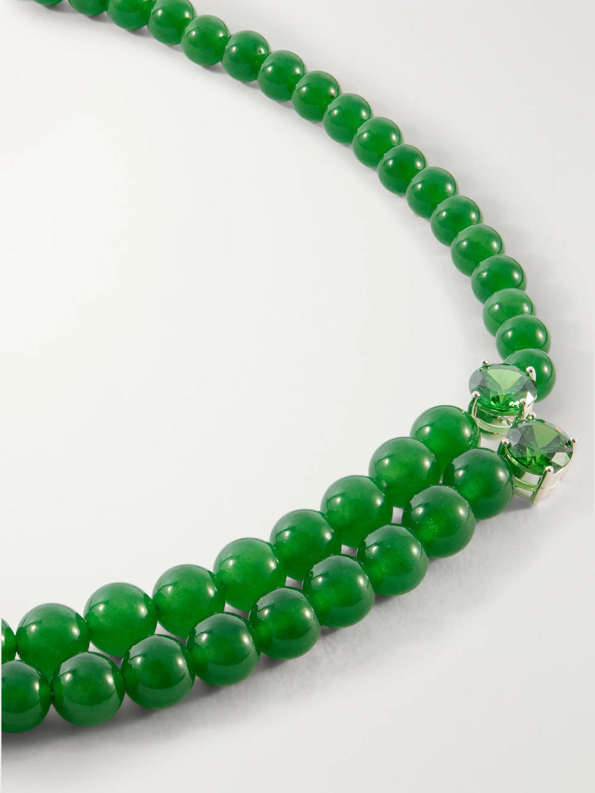 Completedworks The Light Of The Past Beaded Silver-plated Zirconia Necklace