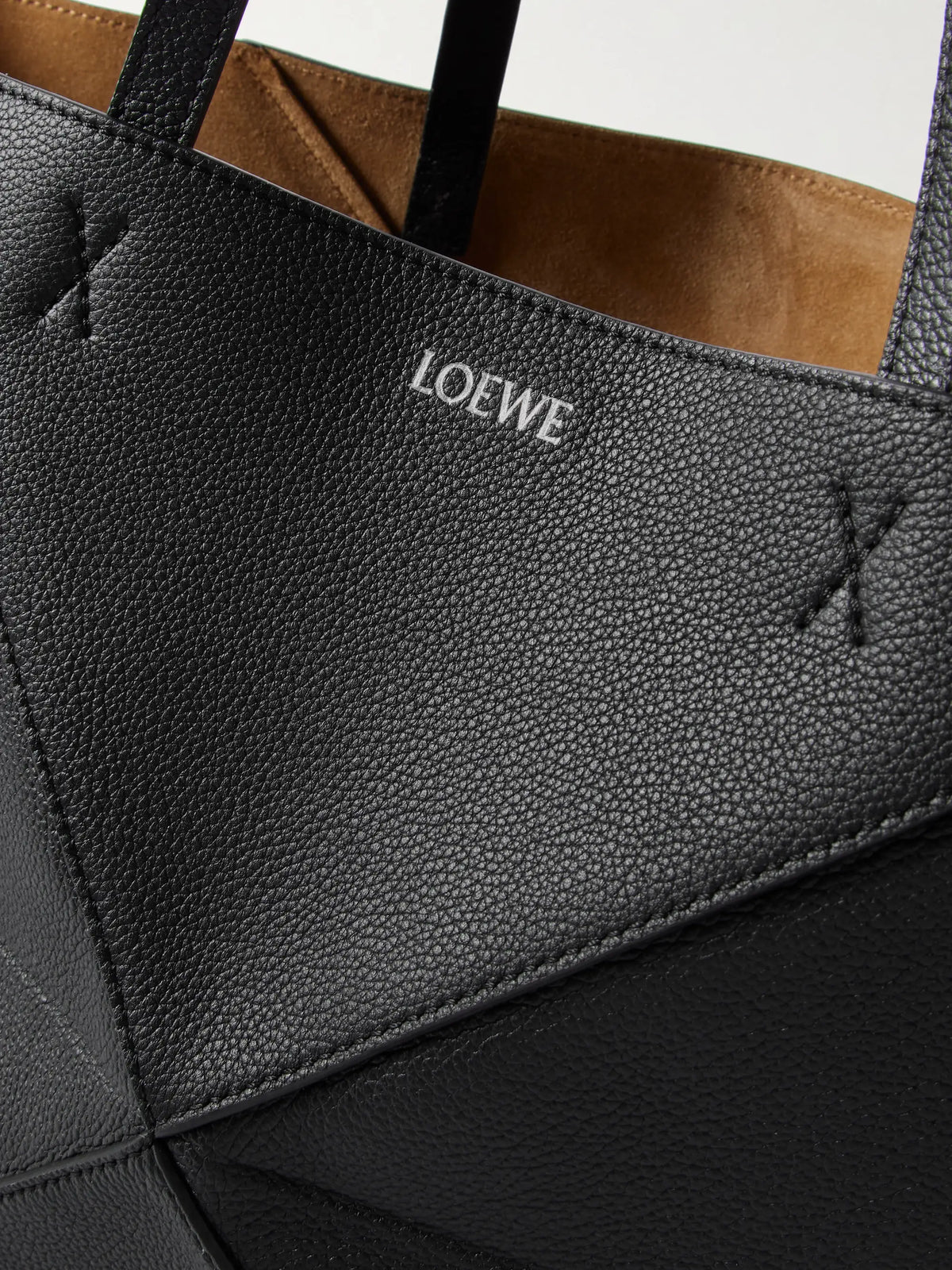 Puzzle Fold Horizontal Large Textured-leather Tote