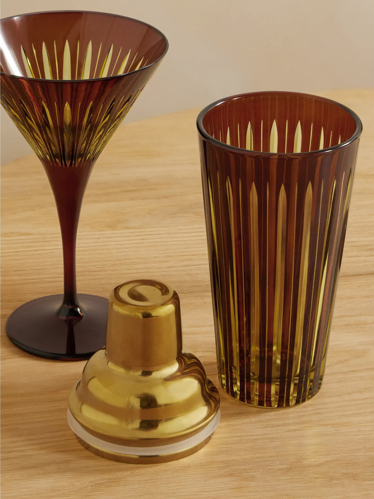 Prism Gold-tone And Glass Cocktail Set