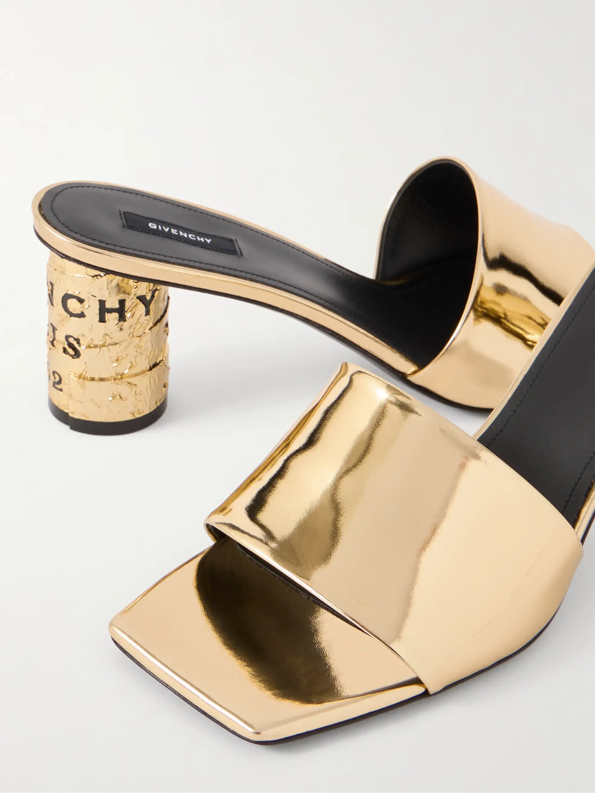 Tape Metallic Leather Mules