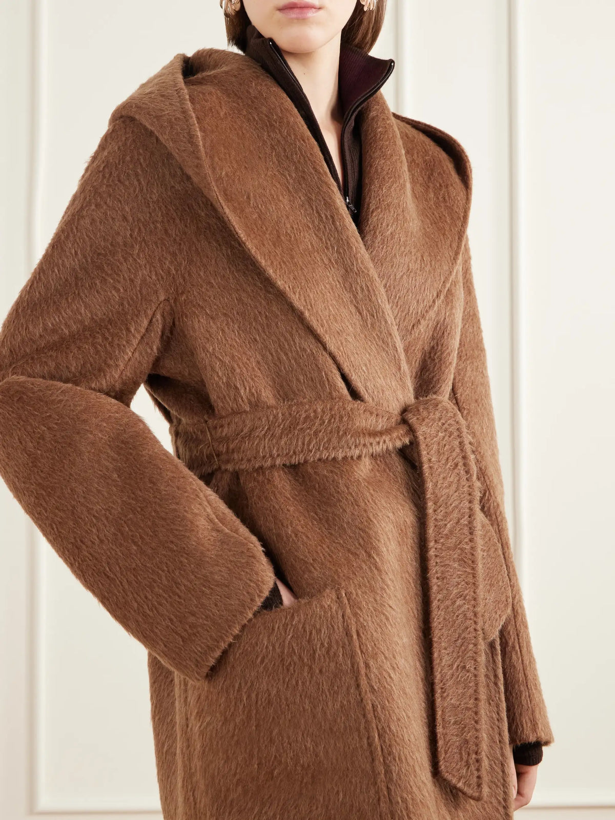Max Mara Golf Belted Camel-hair And Mohair-blend Coat