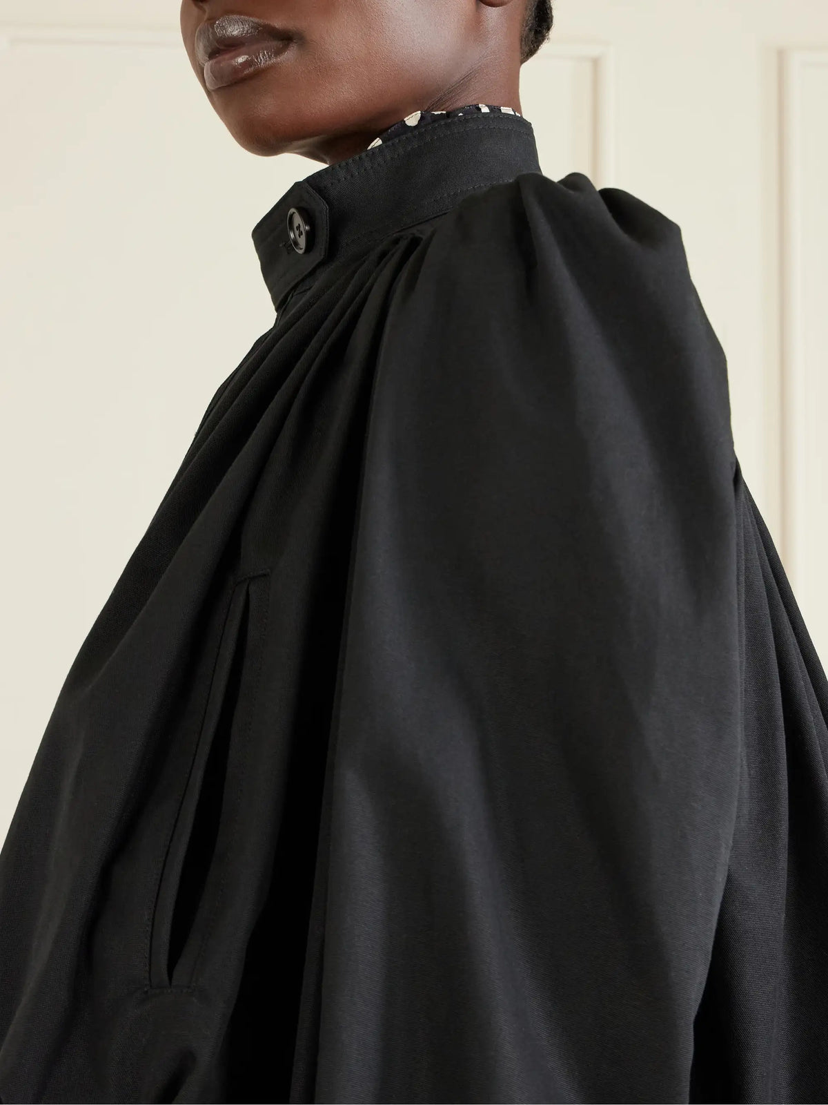 Cropped Gathered Cotton-canvas Jacket