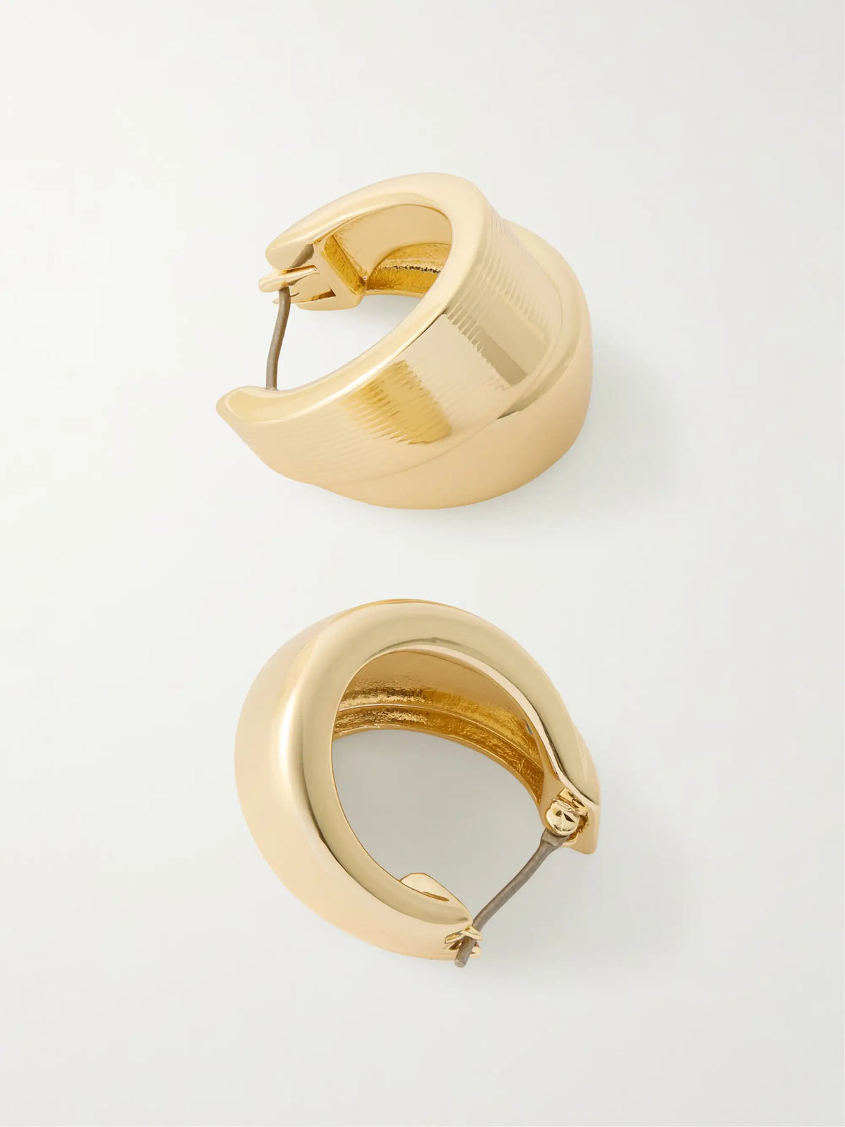 Ridged Gold-tone Earrings