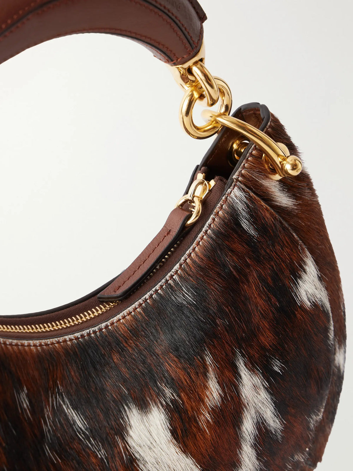 Chloé Banana Leather-trimmed Calf Hair Top Handle Bag