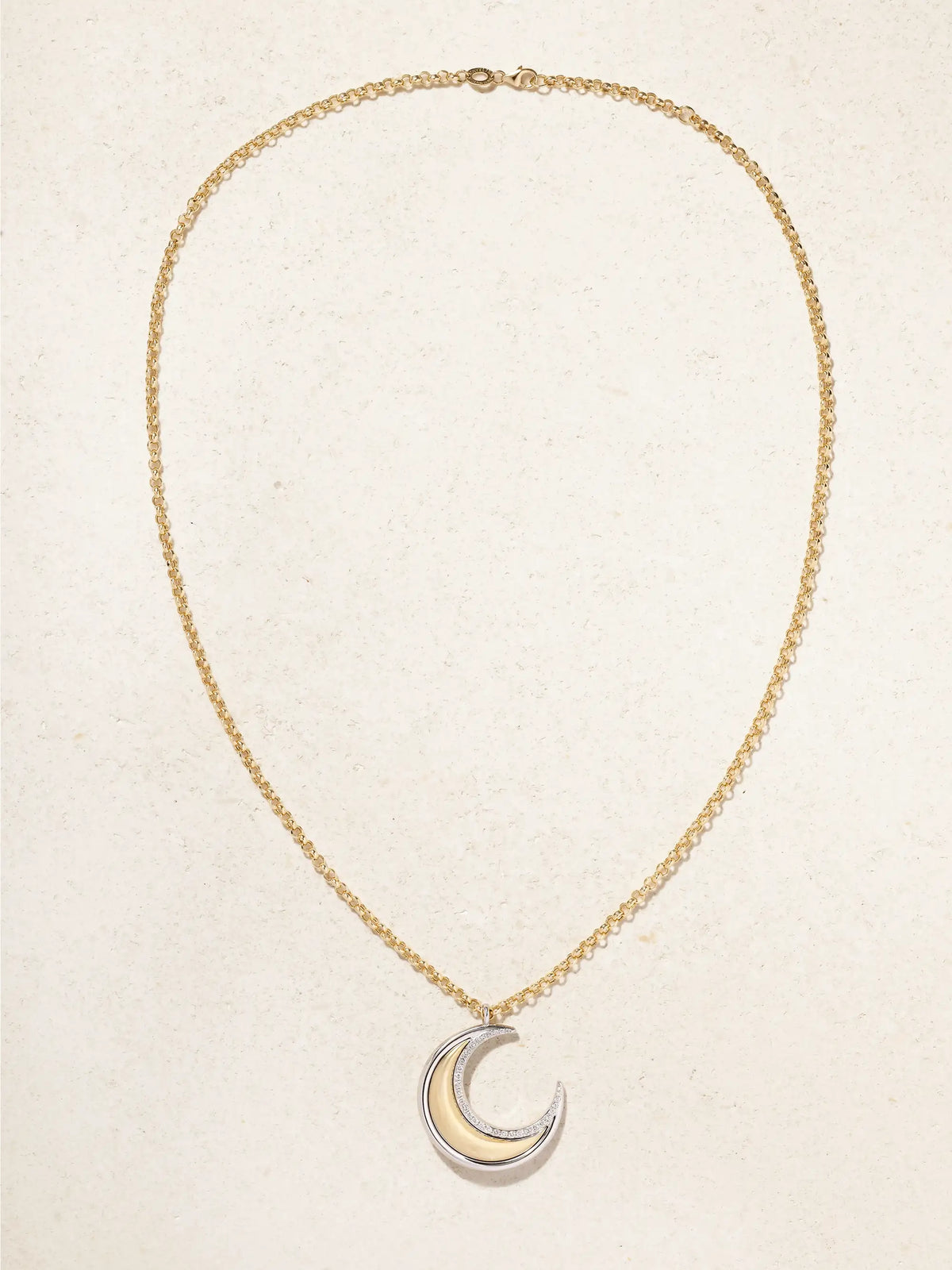 Moon Bloop 18-karat Yellow And White Gold Diamond Pendant