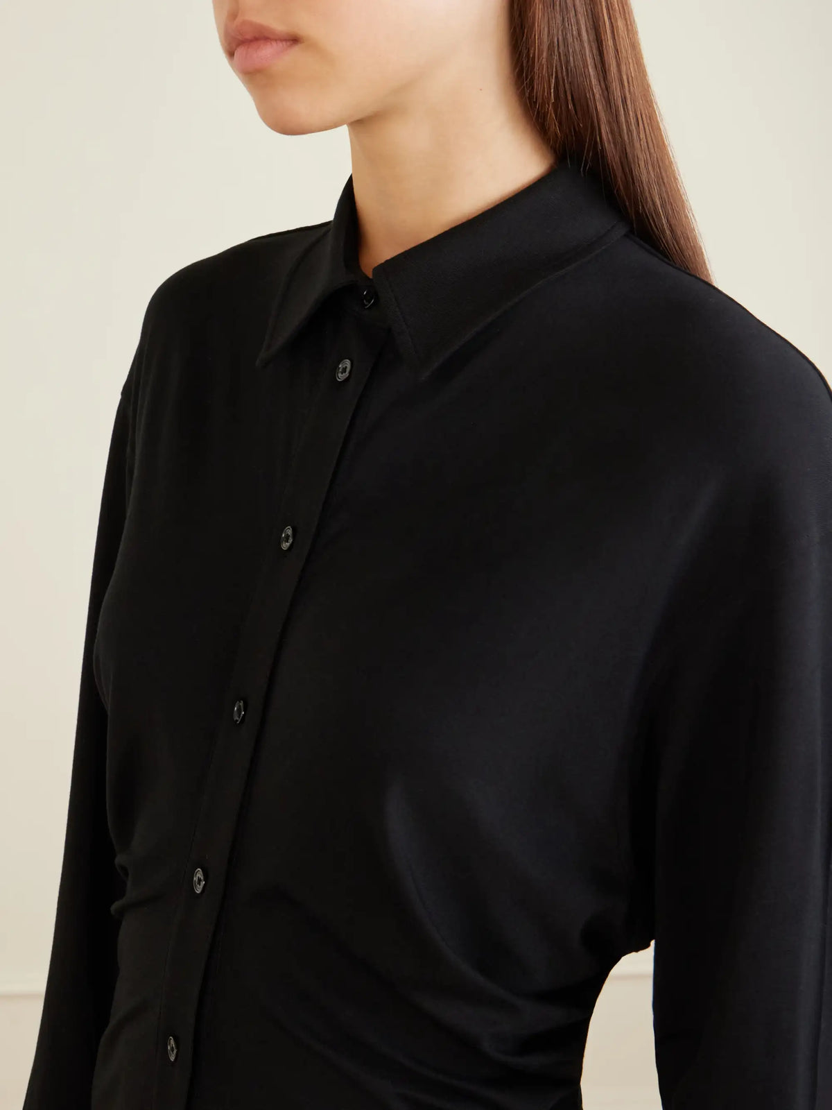 TOTEME Slouch Draped Jersey Midi Dress