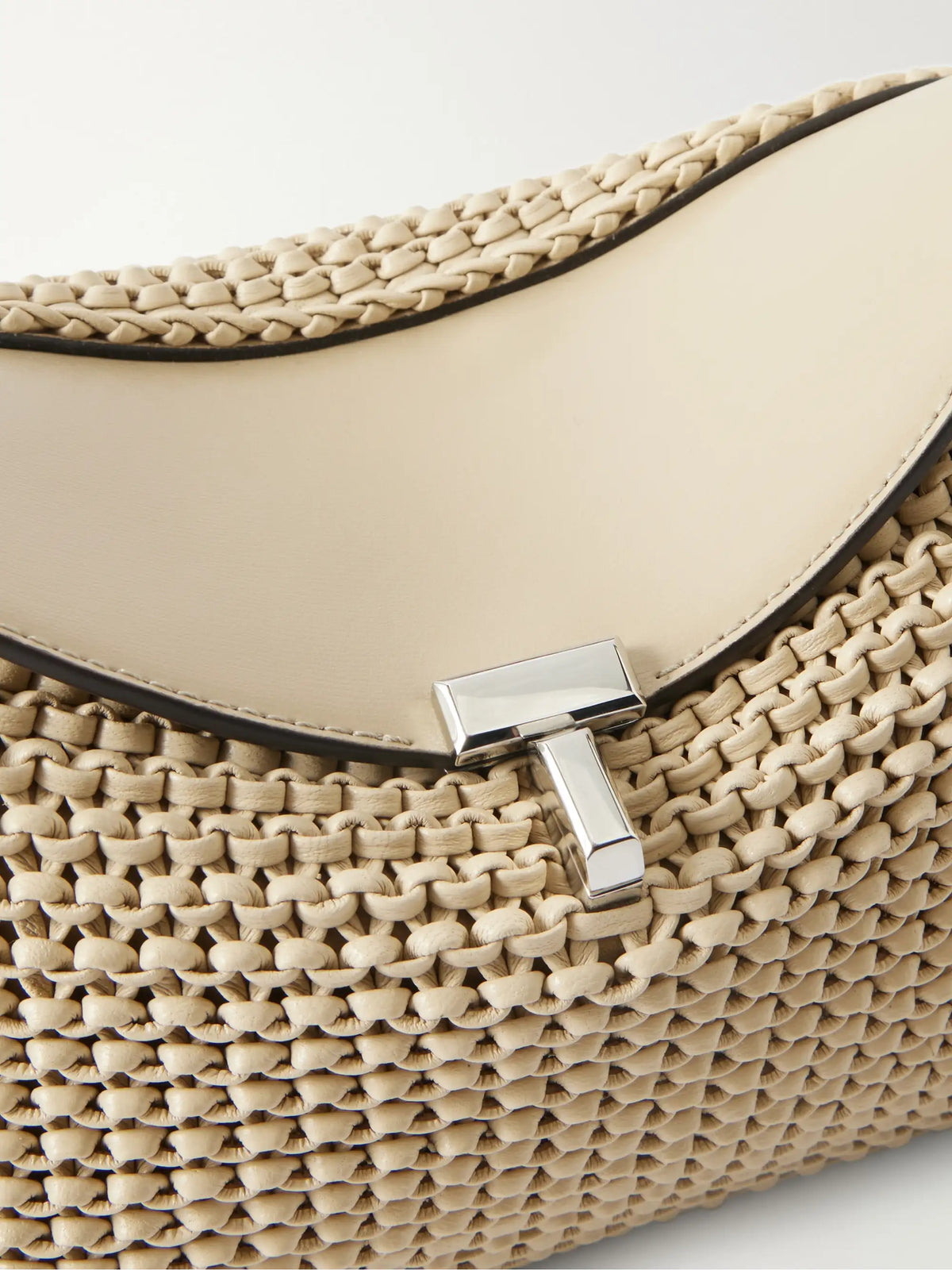 T-lock Woven Leather Clutch