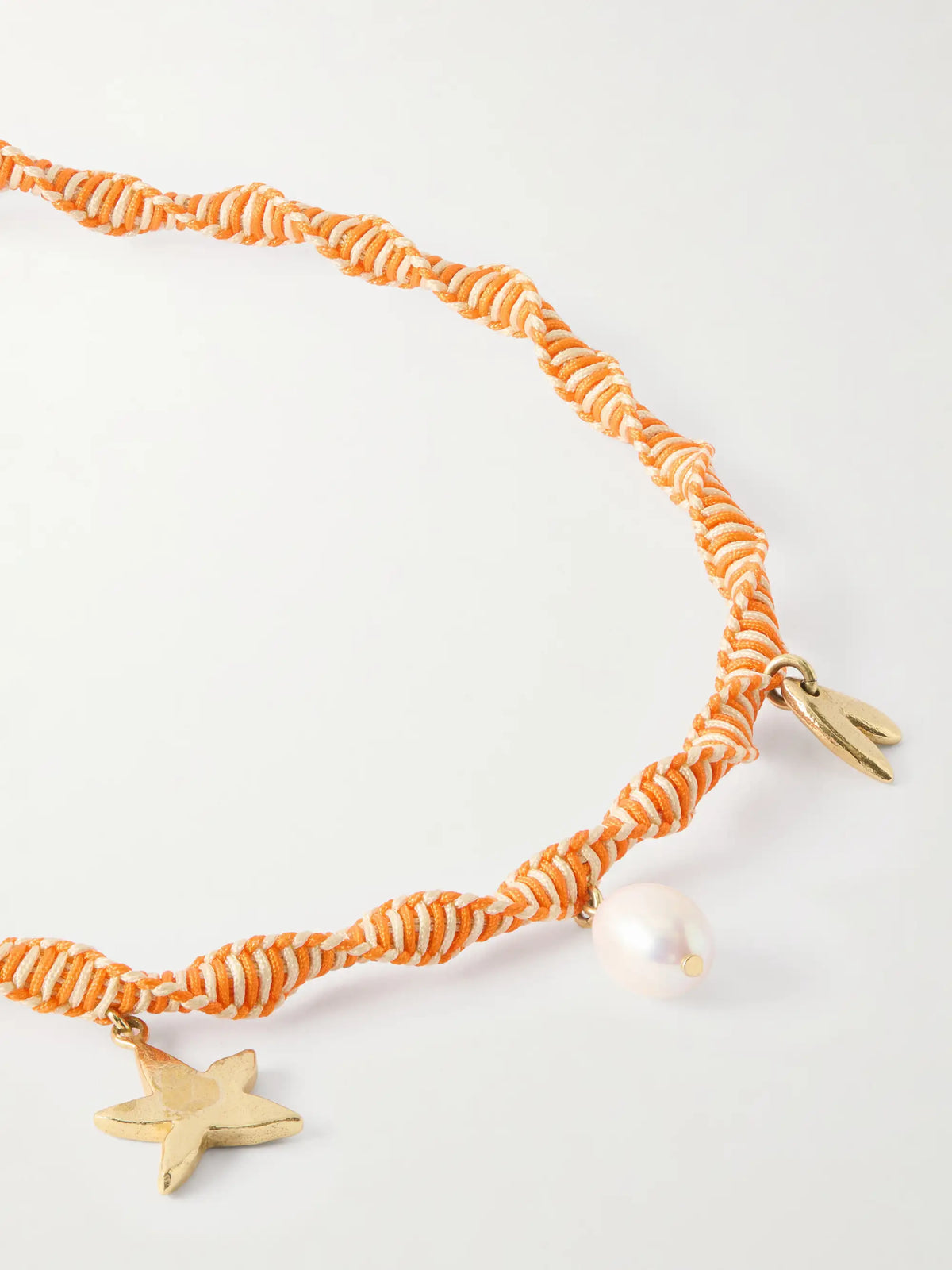 Calypso Macrame And Pearl Charm Necklace