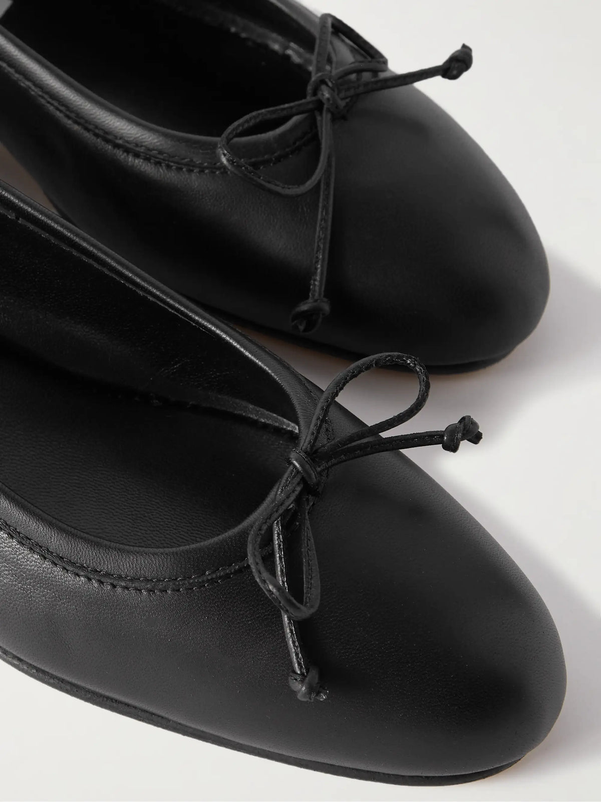 Veralli Bow-detailed Leather Ballet Flats