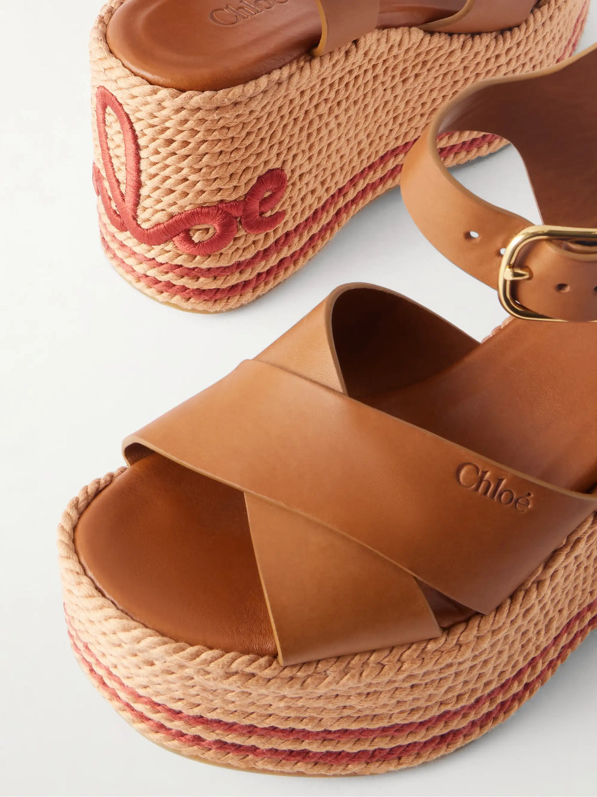Leather Platform Espadrilles