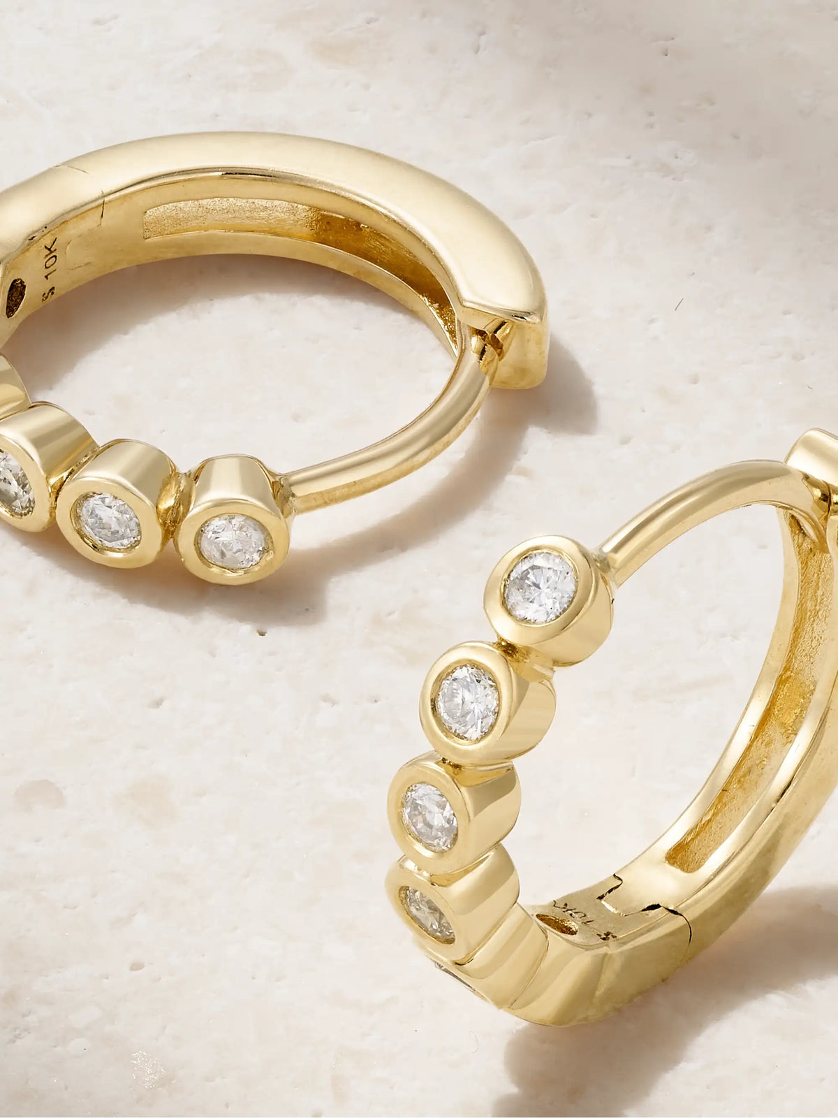 10-karat Gold Diamond Hoop Earrings